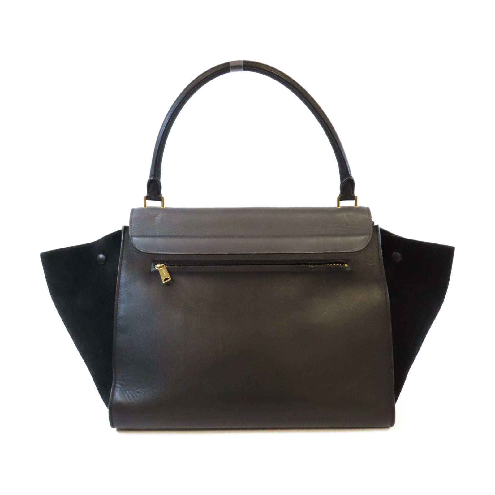 CELINE 【激減優惠】牛皮皮革Trapaze金扣肩背袋黑色/灰色