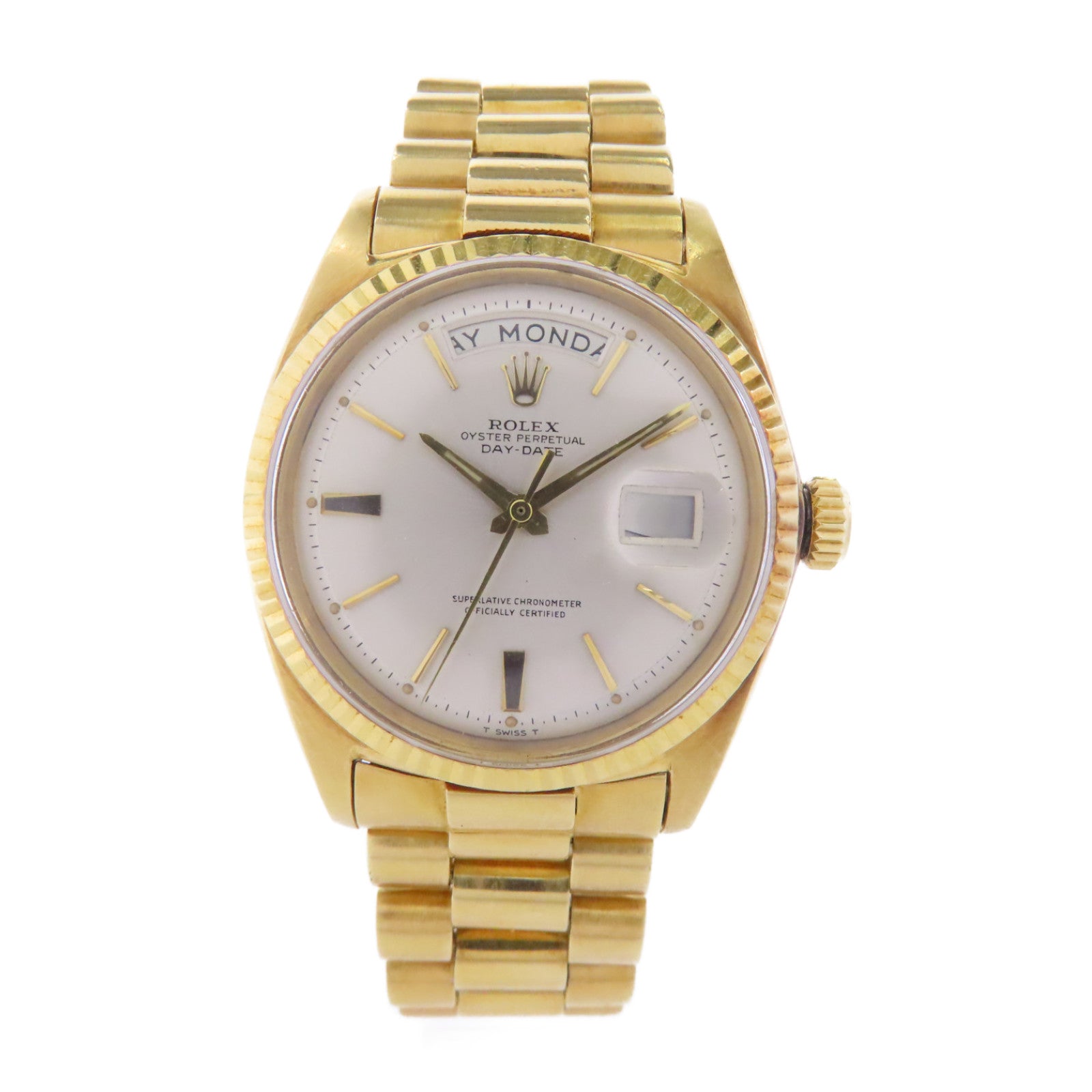 ROLEX Daydate 18K黃金手錶自動機芯白色