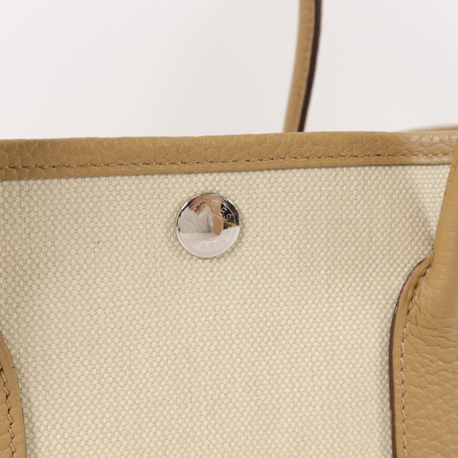 HERMES Canvas/Negonda皮革Garden Party TPM手挽袋Biscuit