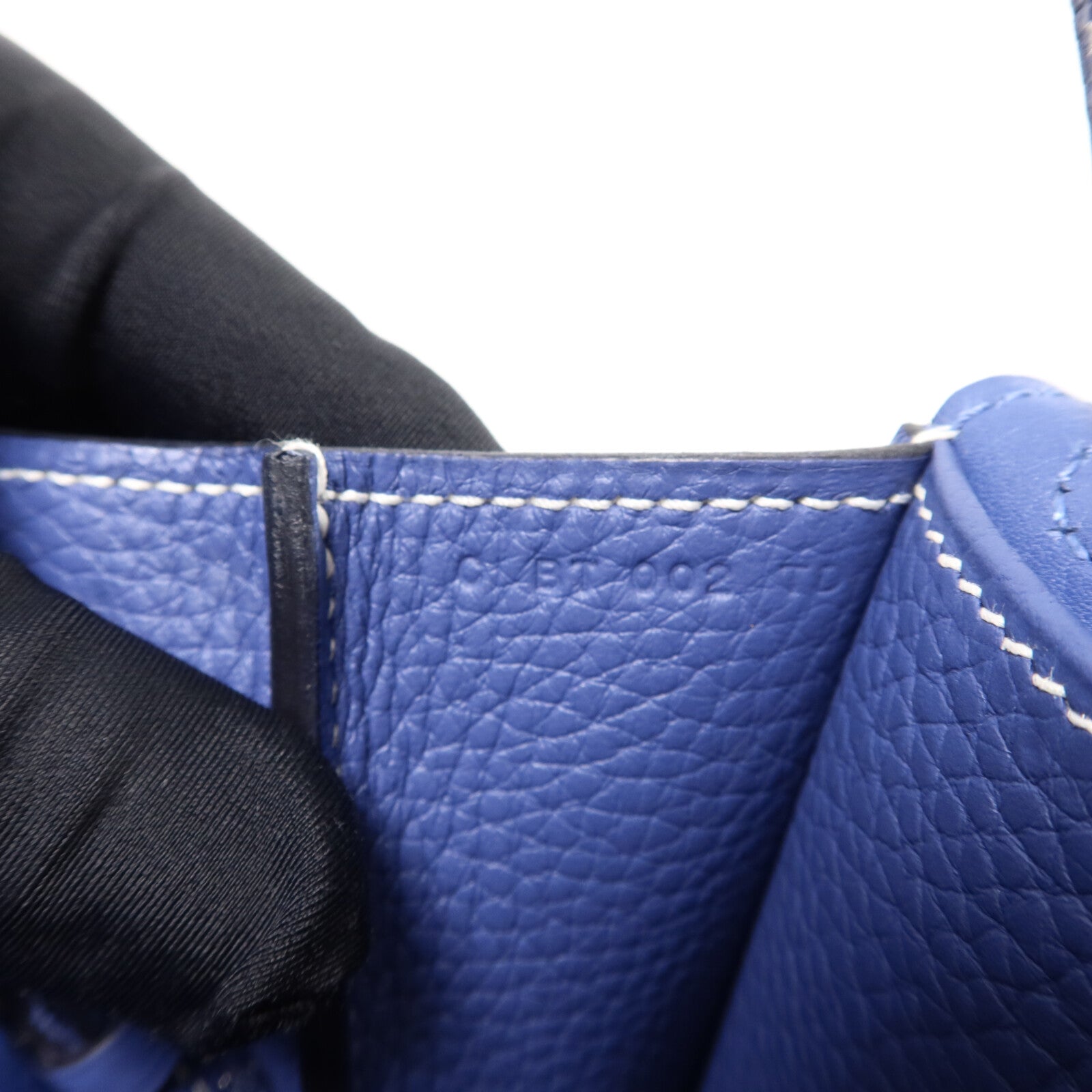HERMES Clemence皮革Halzan 31手挽肩背兩用袋Bleu Brighton