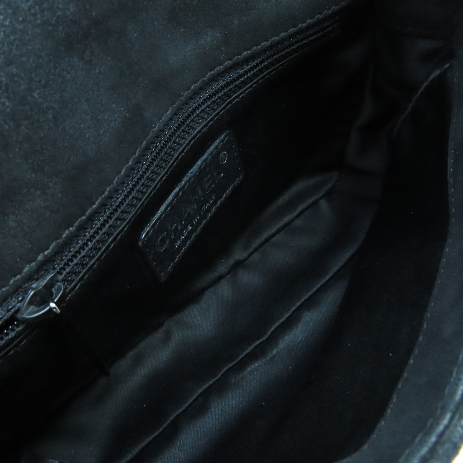 CHANEL 【清倉大減價】麂皮皮革/水晶Chain Shoulder Bag鏈帶肩背袋黑色