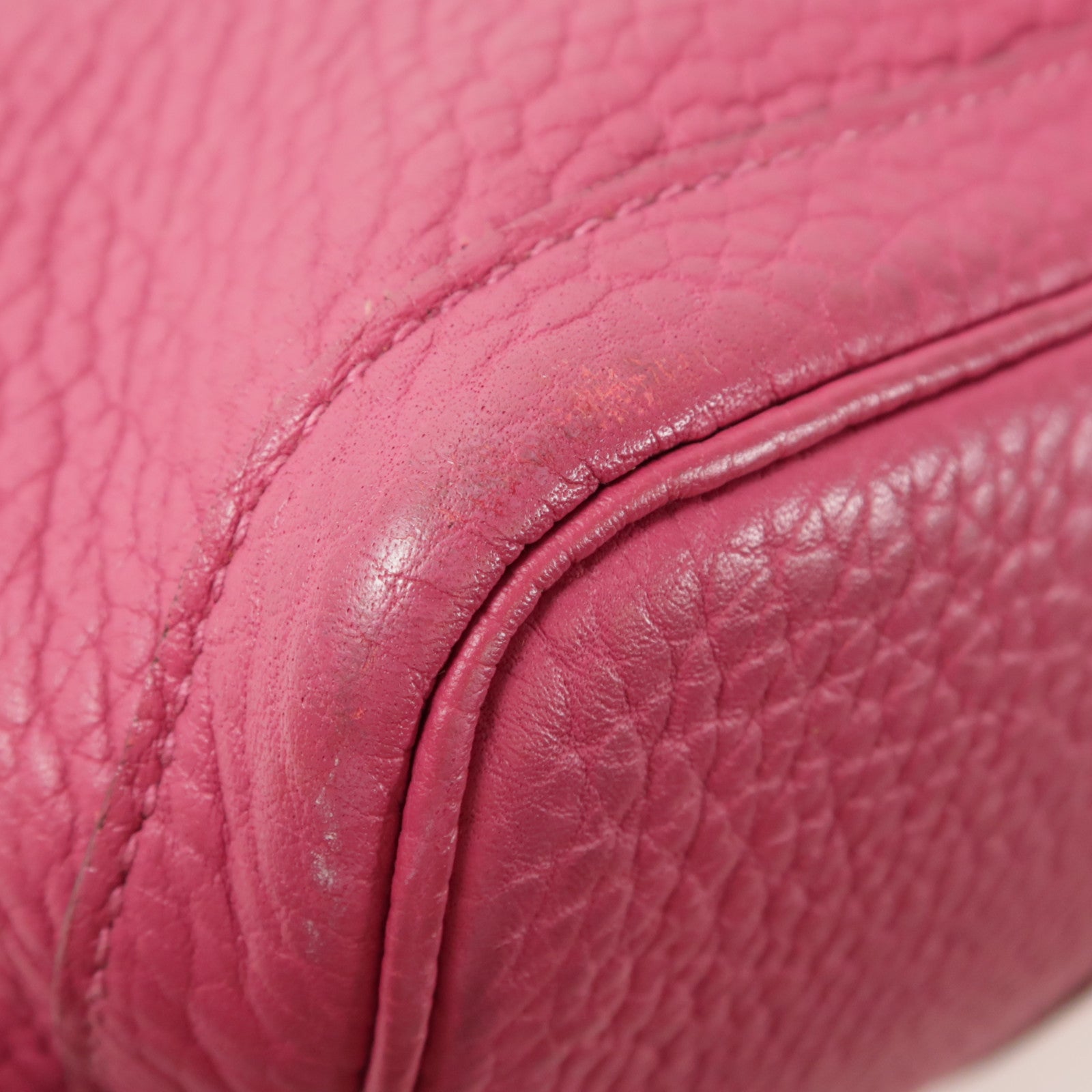 HERMES Negonda皮革Garden Party PM銀扣手挽袋Rubis紅色