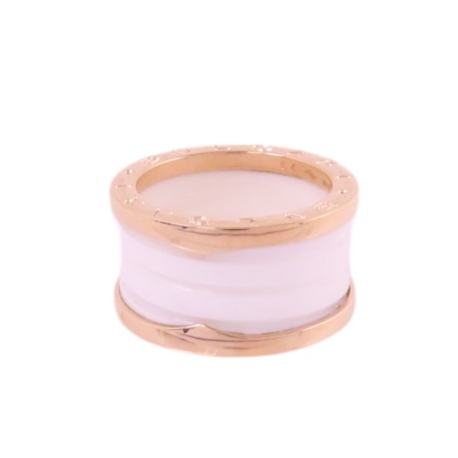 BVLGARI 18K玫瑰金/陶瓷B-Zero 1 4Band Ring戒指#54/US#6.25