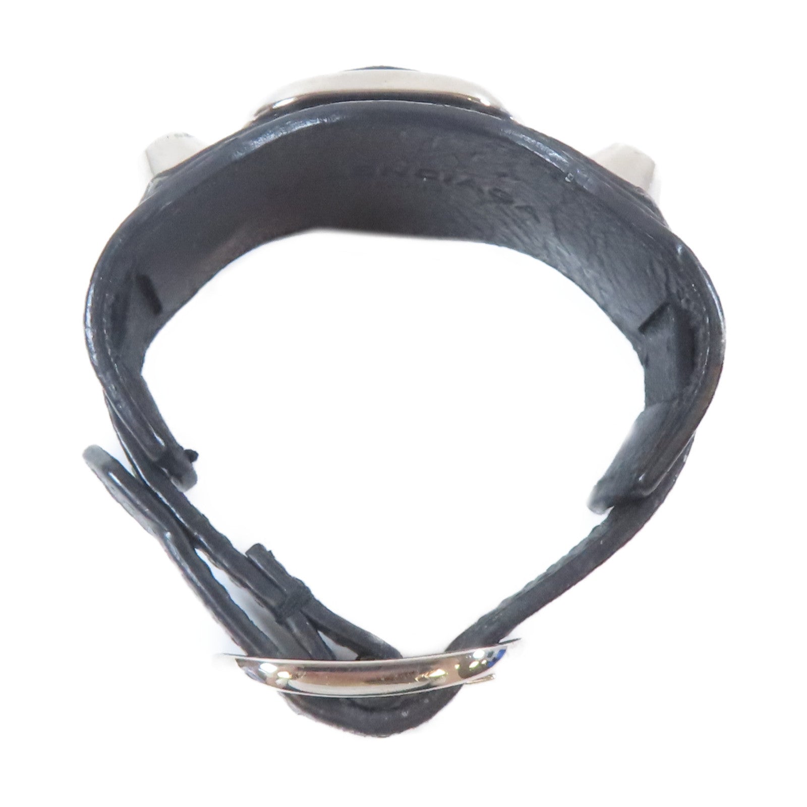 BALENCIAGA 【激減優惠】皮革/金屬Bangle手鐲黑色#17cm