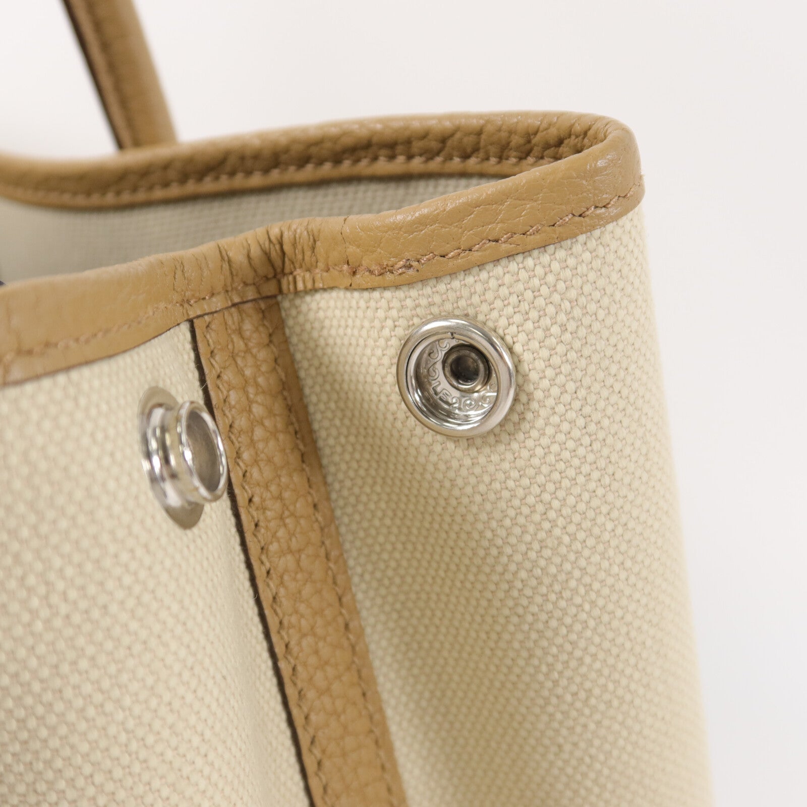 HERMES Canvas/Negonda皮革Garden Party TPM手挽袋Biscuit