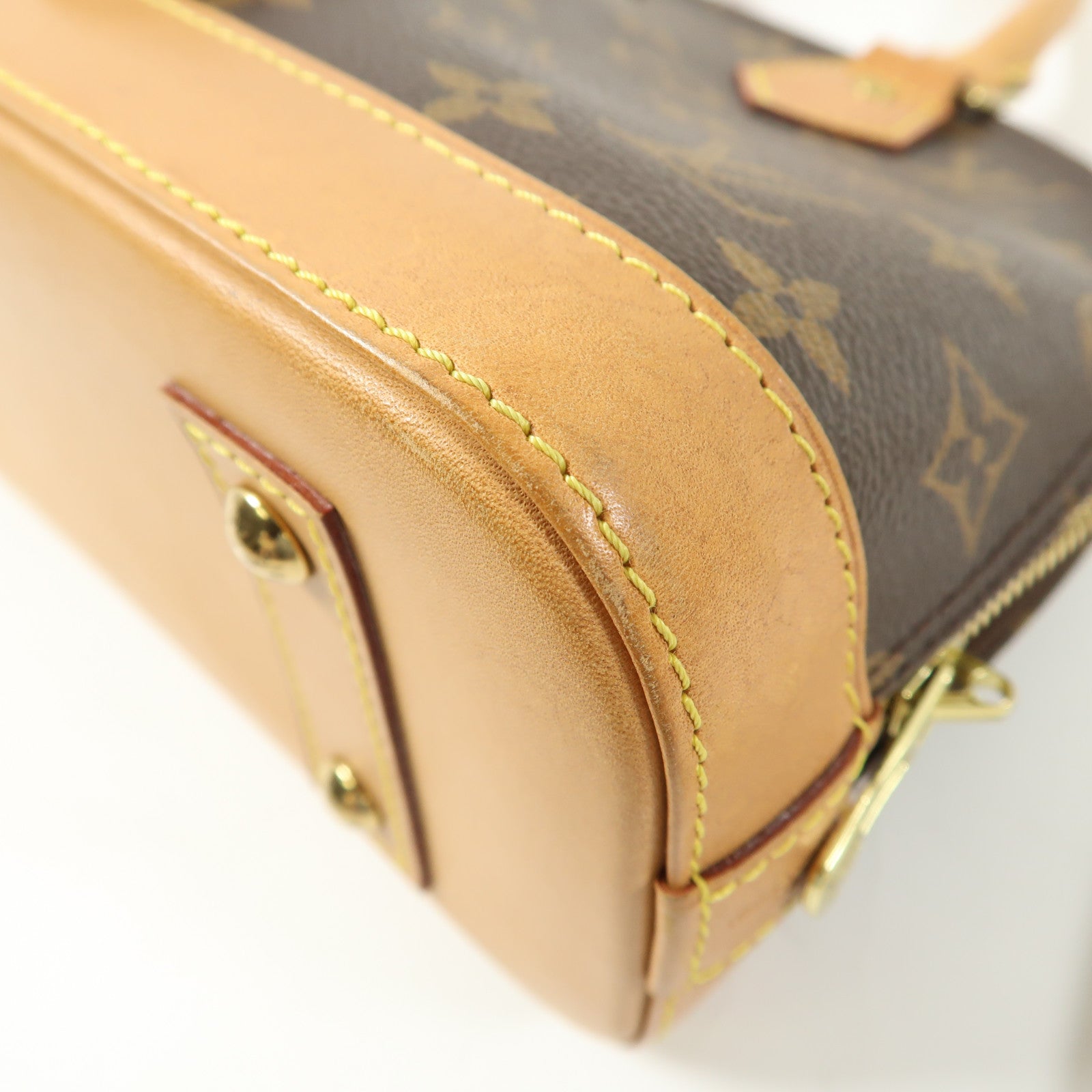 LOUIS VUITTON Monogram Alma BB金扣手挽肩背兩用袋棕色