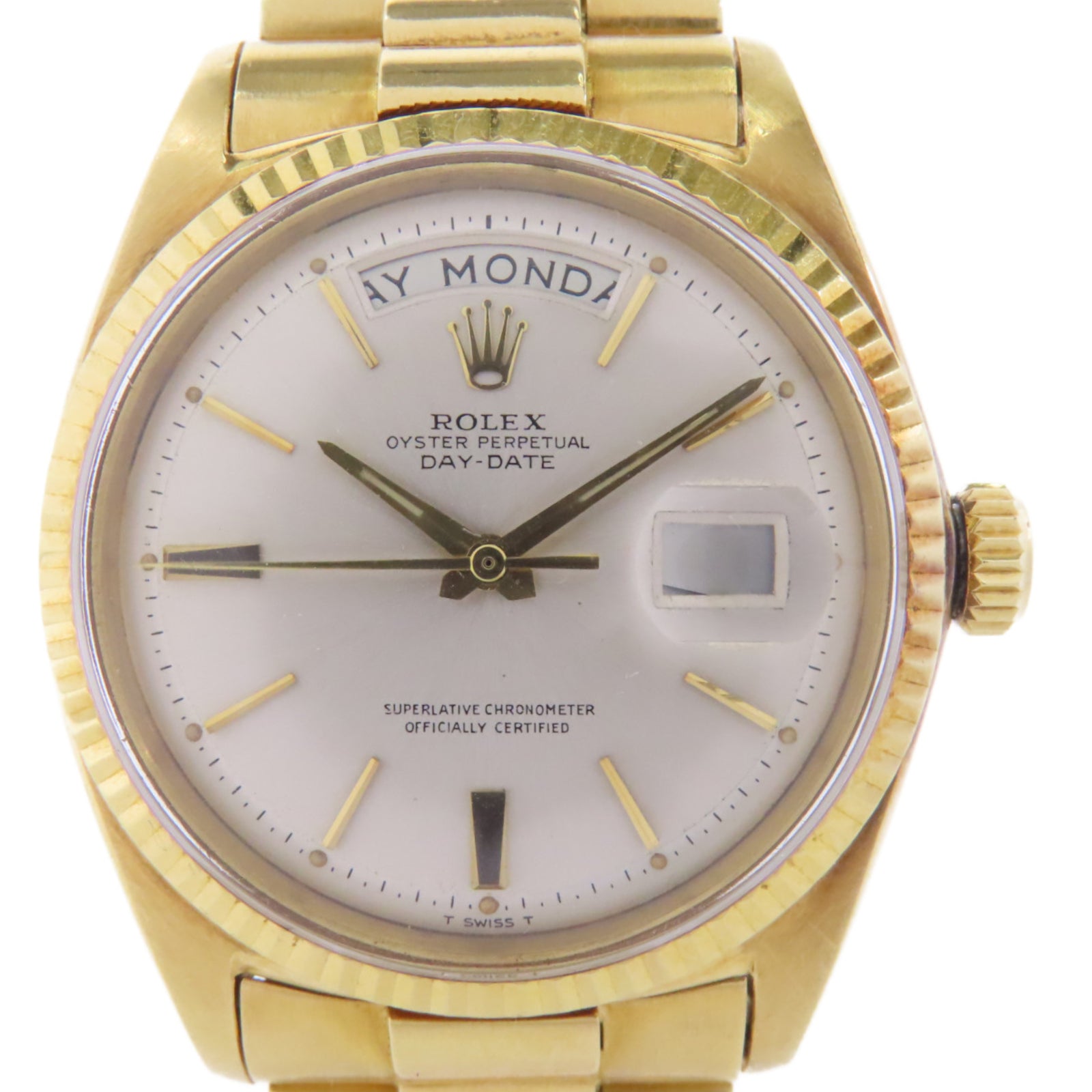 ROLEX Daydate 18K黃金手錶自動機芯白色