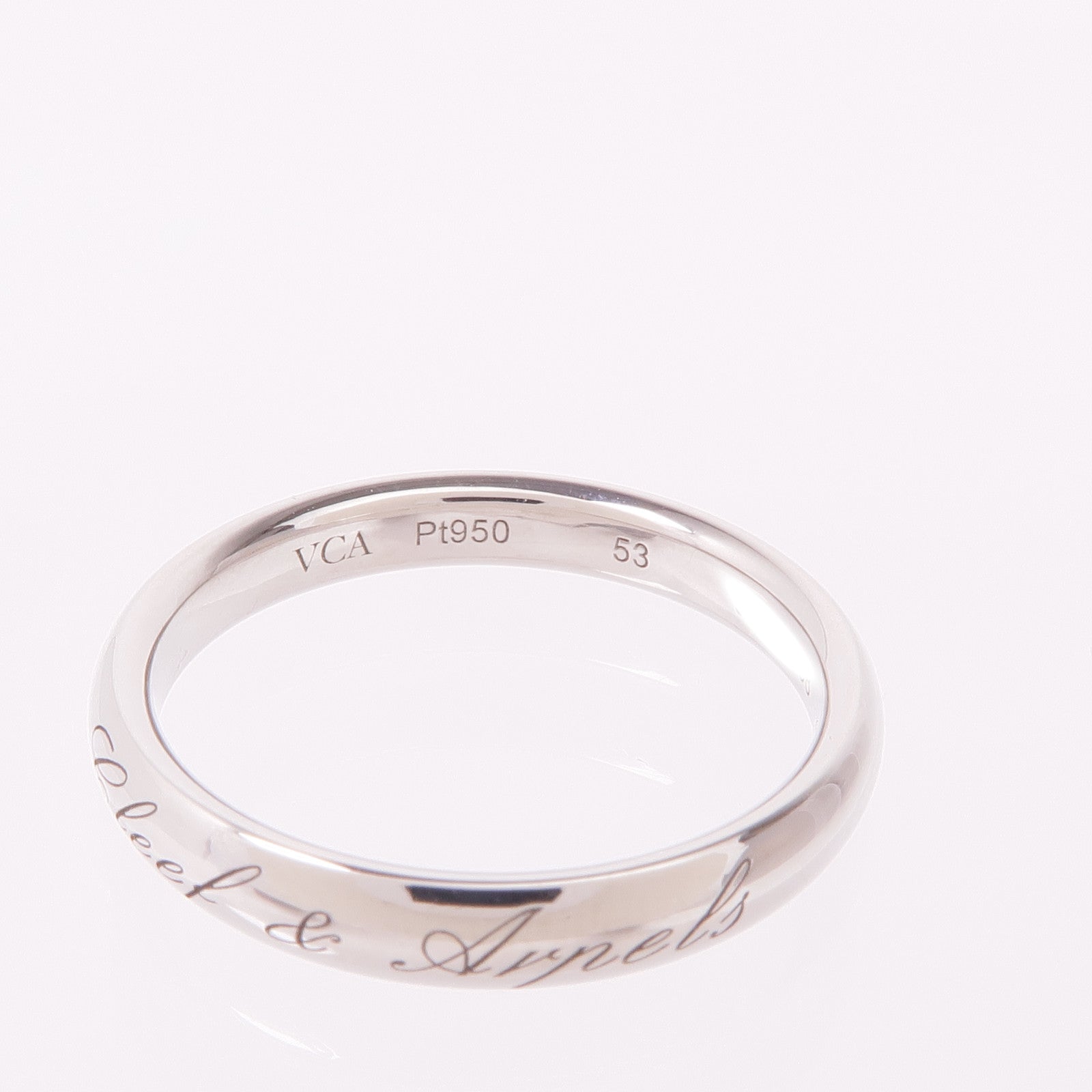 Van Cleef & Arpels PT950鉑金Tendrement Signature Wedding Band戒指US#6.5