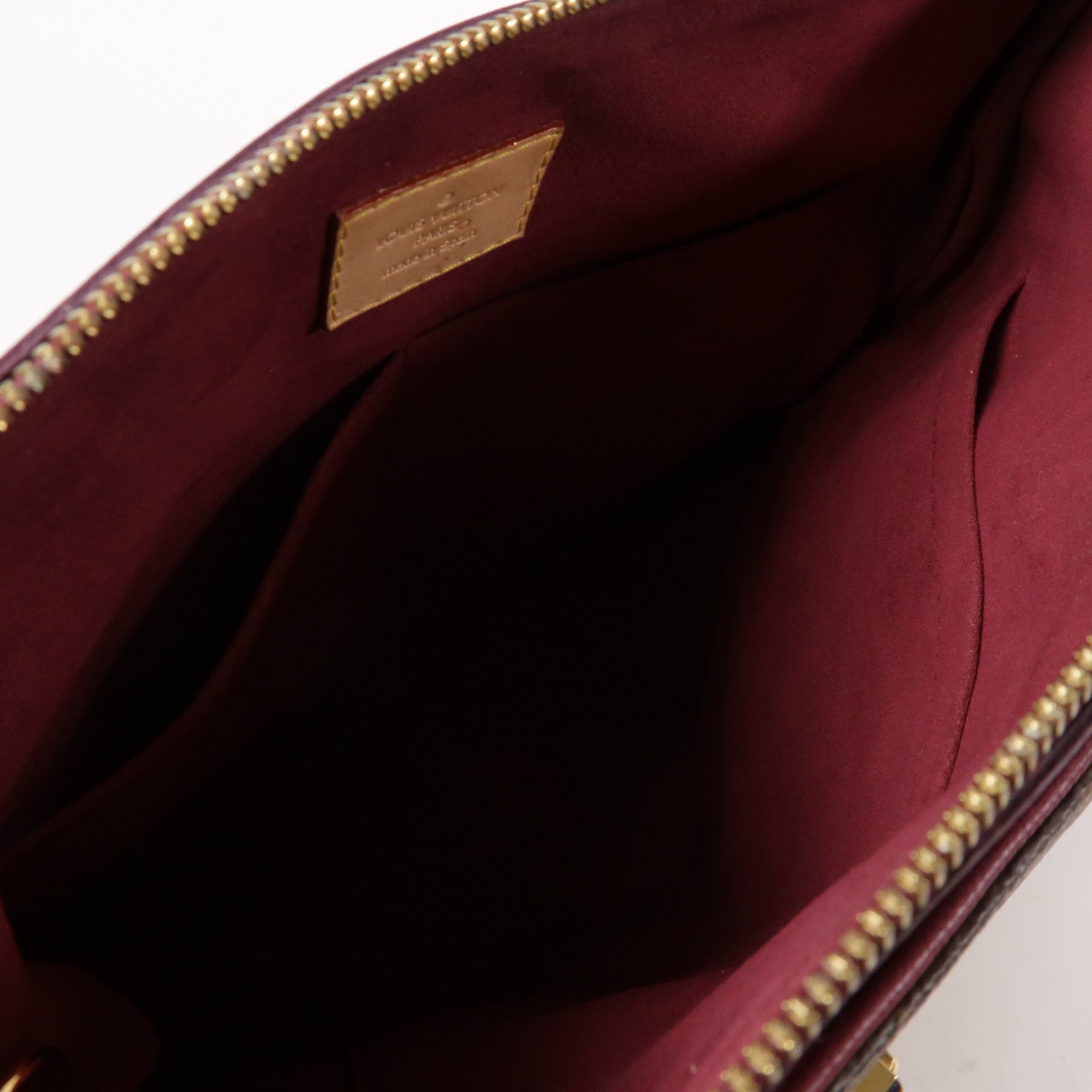 LOUIS VUITTON Monogram Pallas MM金扣手挽肩背兩用袋紅色/啡色