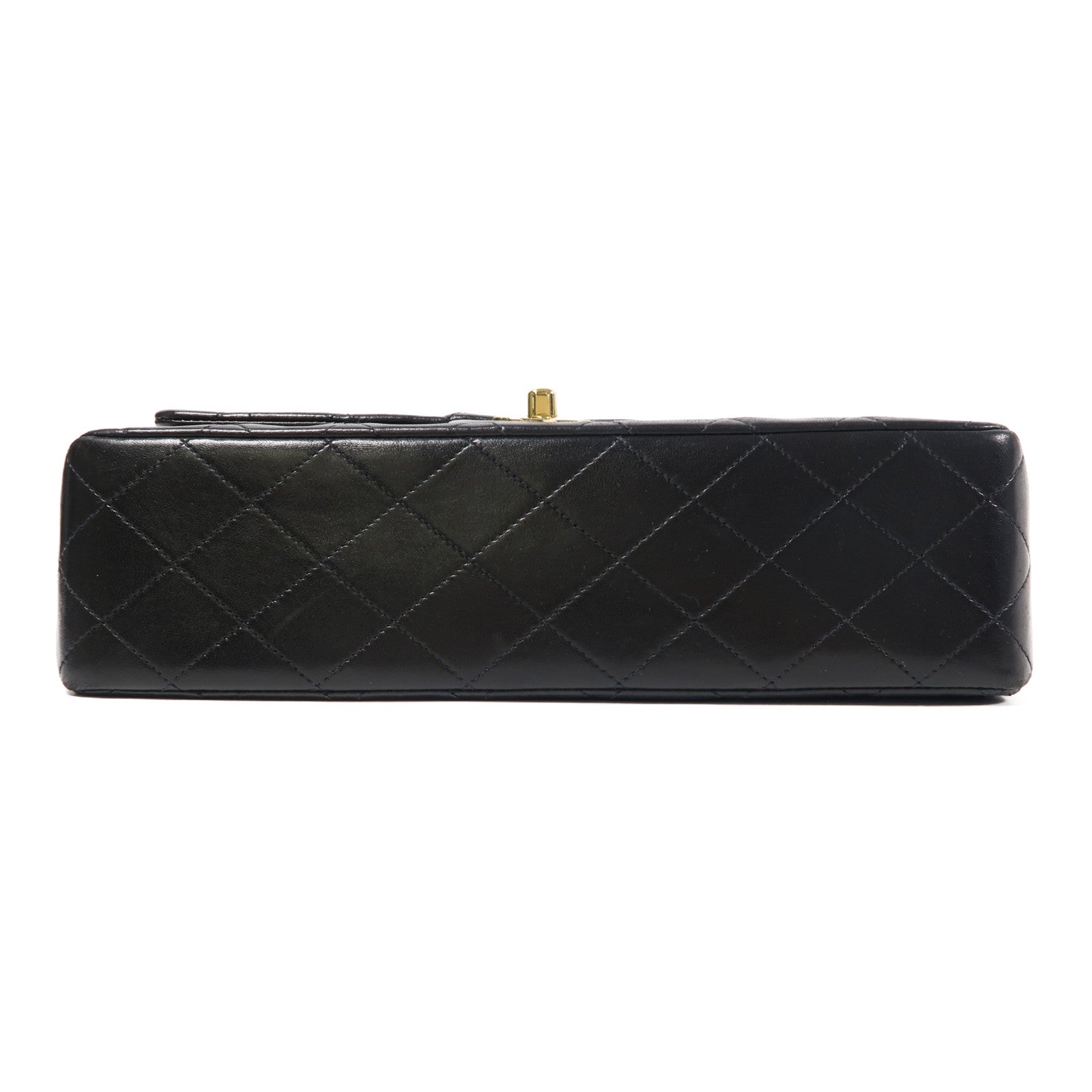 CHANEL 菱格牛皮皮革Classic 25cm金扣鏈帶肩背袋黑色