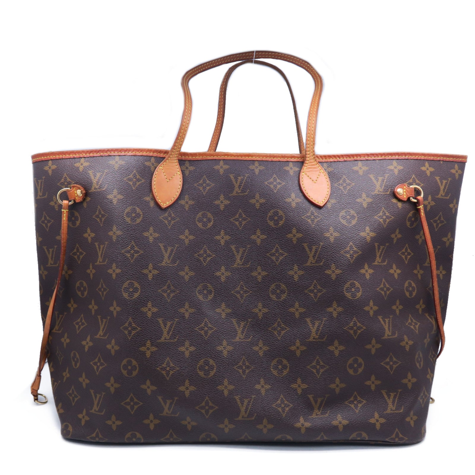 LOUIS VUITTON 【激減優惠】Monogram Neverfull GM金扣手挽袋啡色