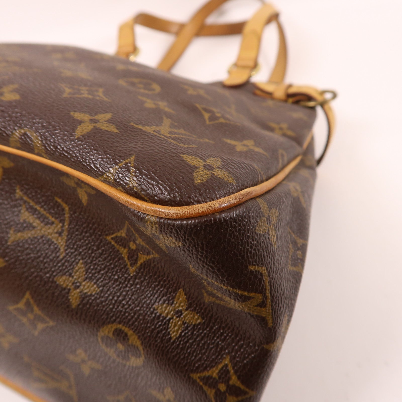 LOUIS VUITTON Monogram Batignolles金扣肩背袋棕色