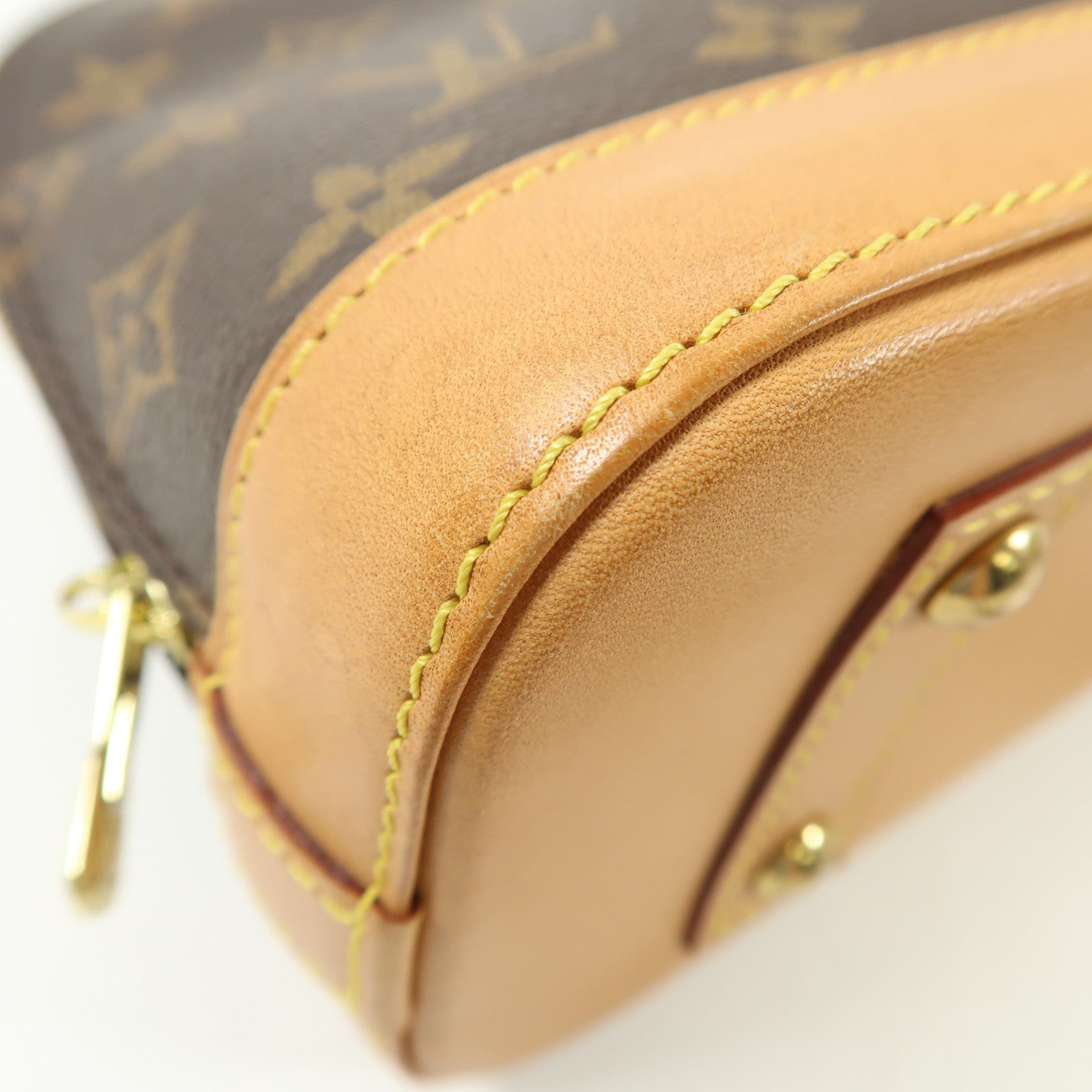 LOUIS VUITTON Monogram Alma BB金扣手挽肩背兩用袋棕色