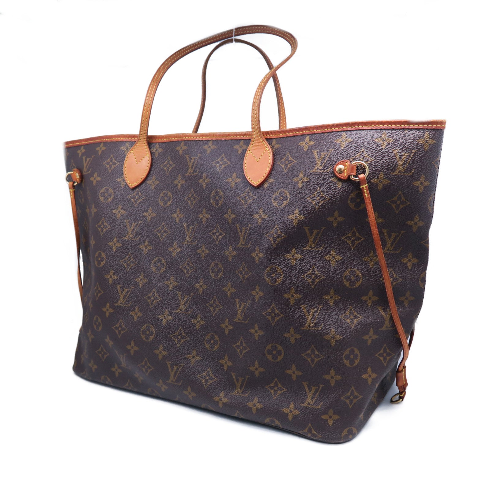 LOUIS VUITTON 【激減優惠】Monogram Neverfull GM金扣手挽袋啡色