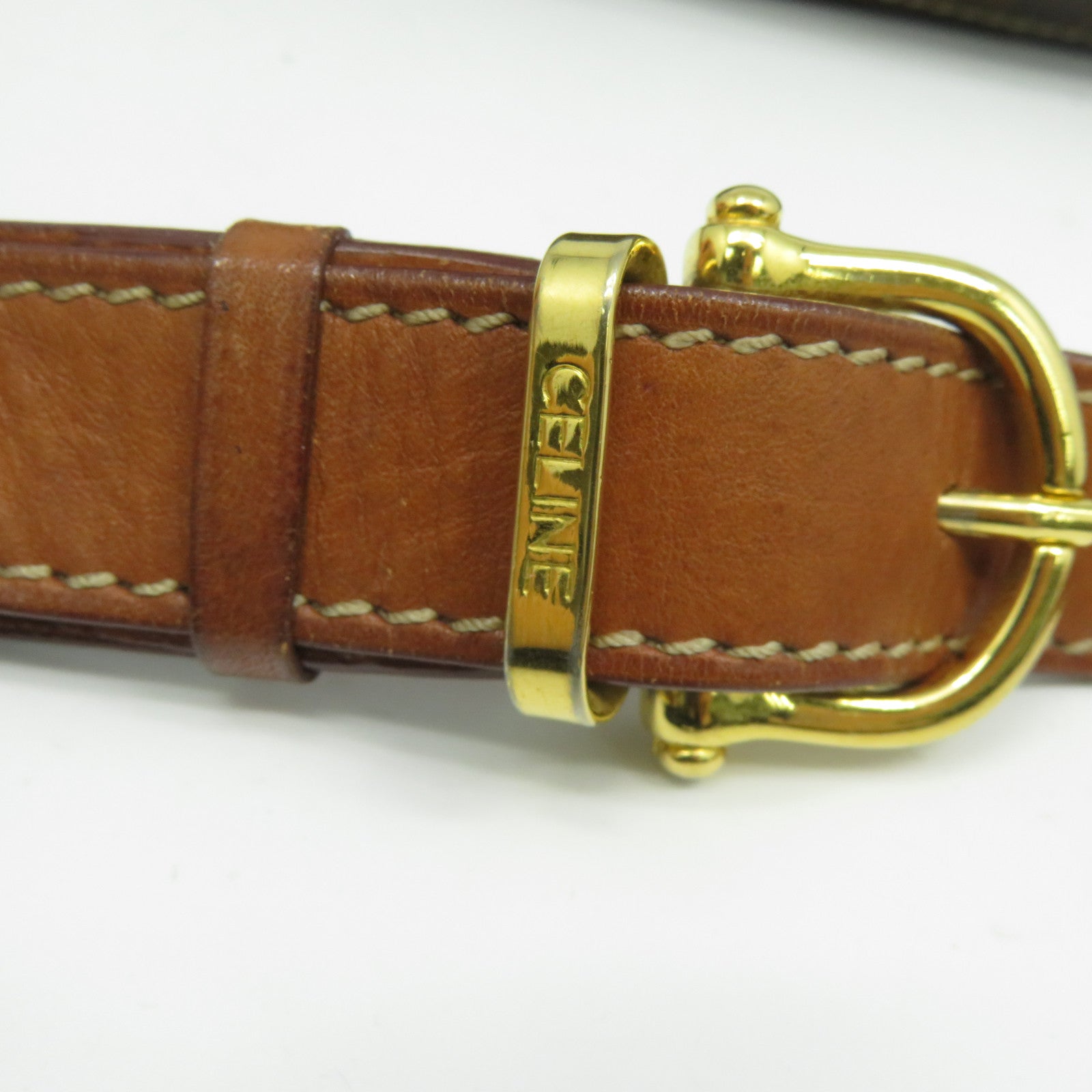CELINE 塗層帆布Shoulder Bag金扣肩背袋啡色