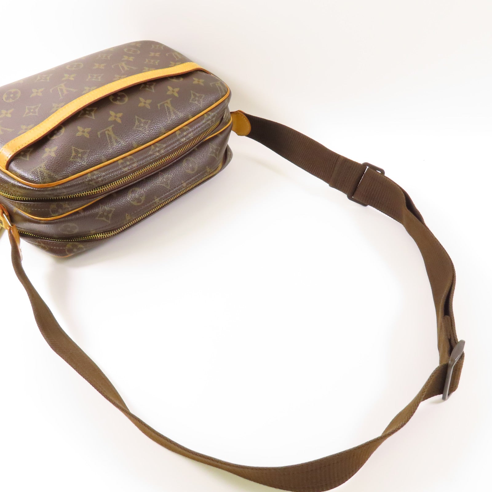 LOUIS VUITTON Monogram Reporter PM金扣肩背袋
