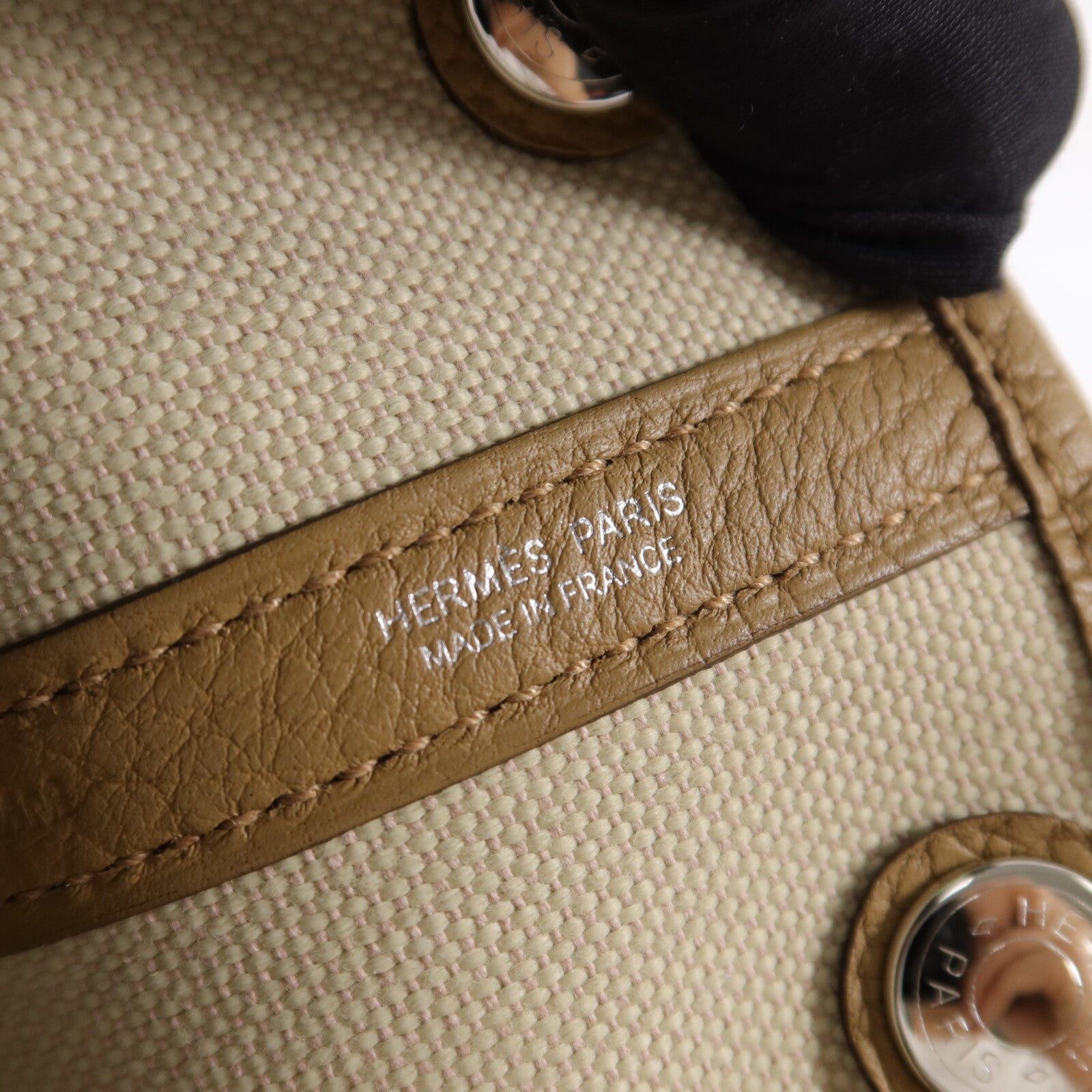 HERMES Canvas/Negonda皮革Garden Party TPM手挽袋Biscuit