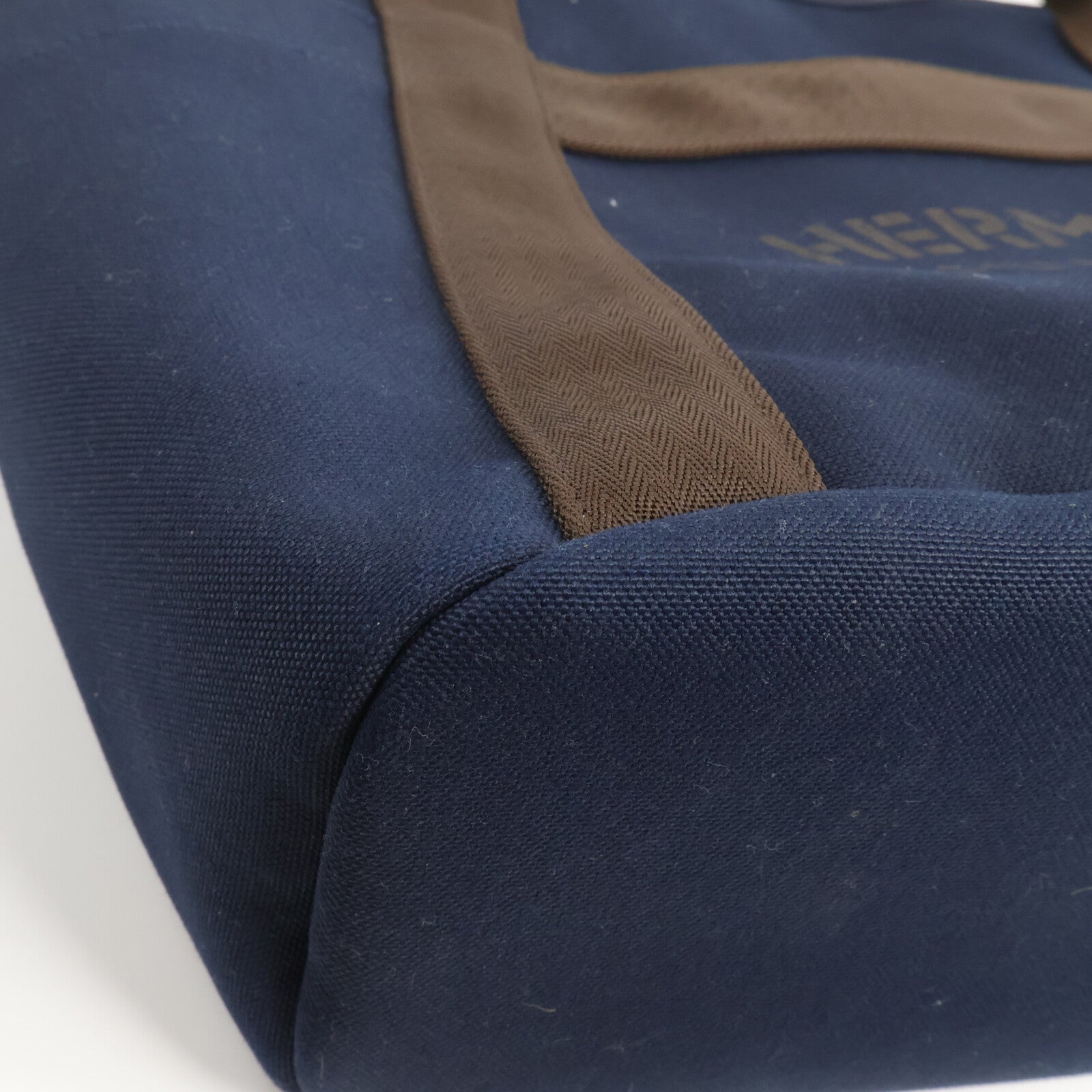HERMES 帆布Sac De Pansage Groom手挽肩背兩用袋Navy/Feu