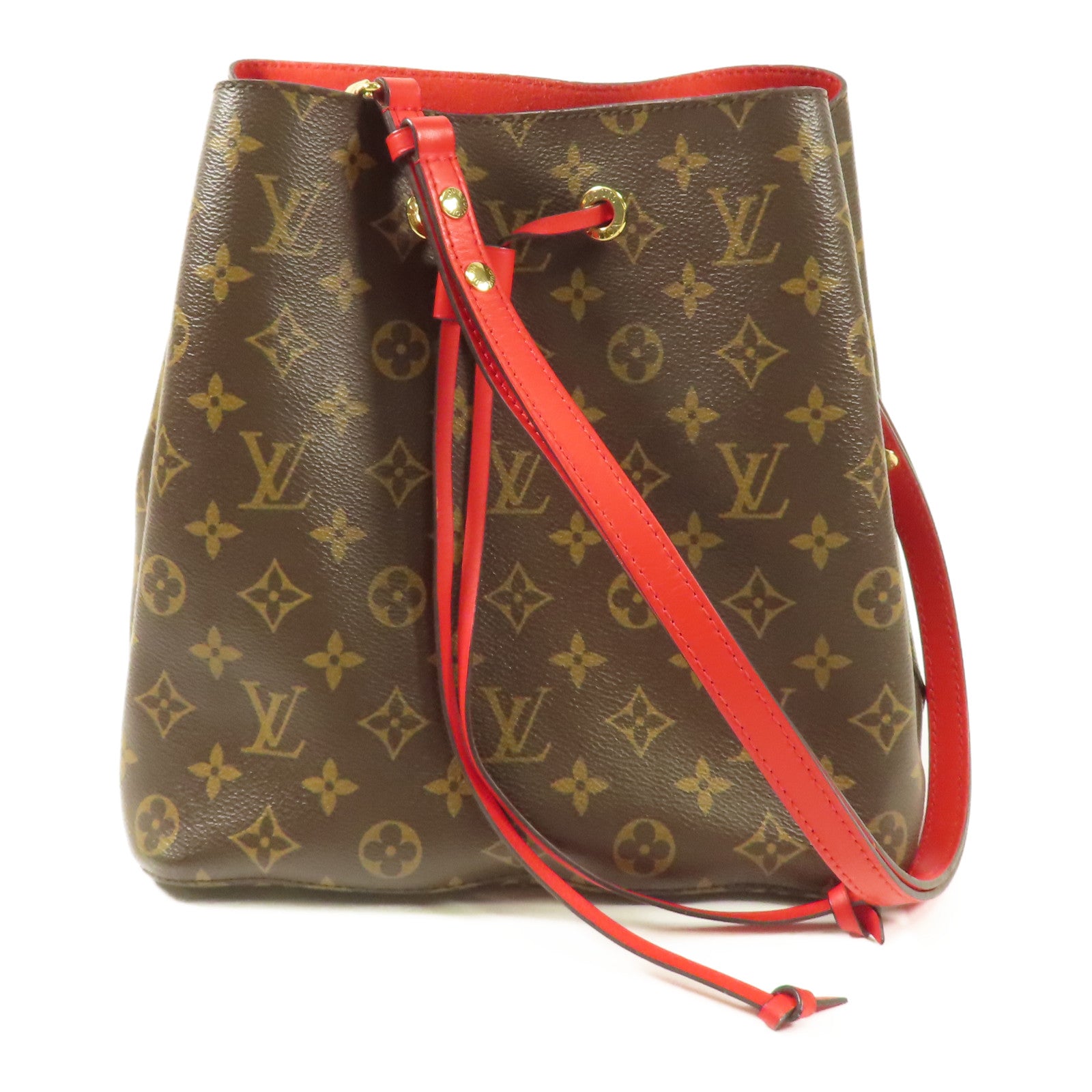 LOUIS VUITTON Monogram Neo Noe Bucket Bag金扣肩背袋Coquelicot/紅色