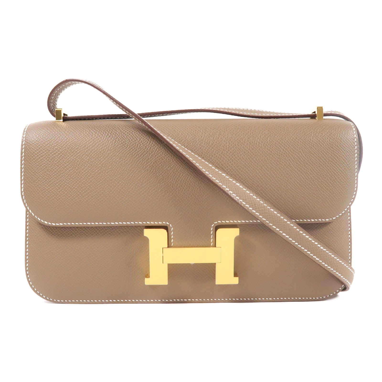 HERMES Epsom皮革Constance Elan肩背袋Etoupe