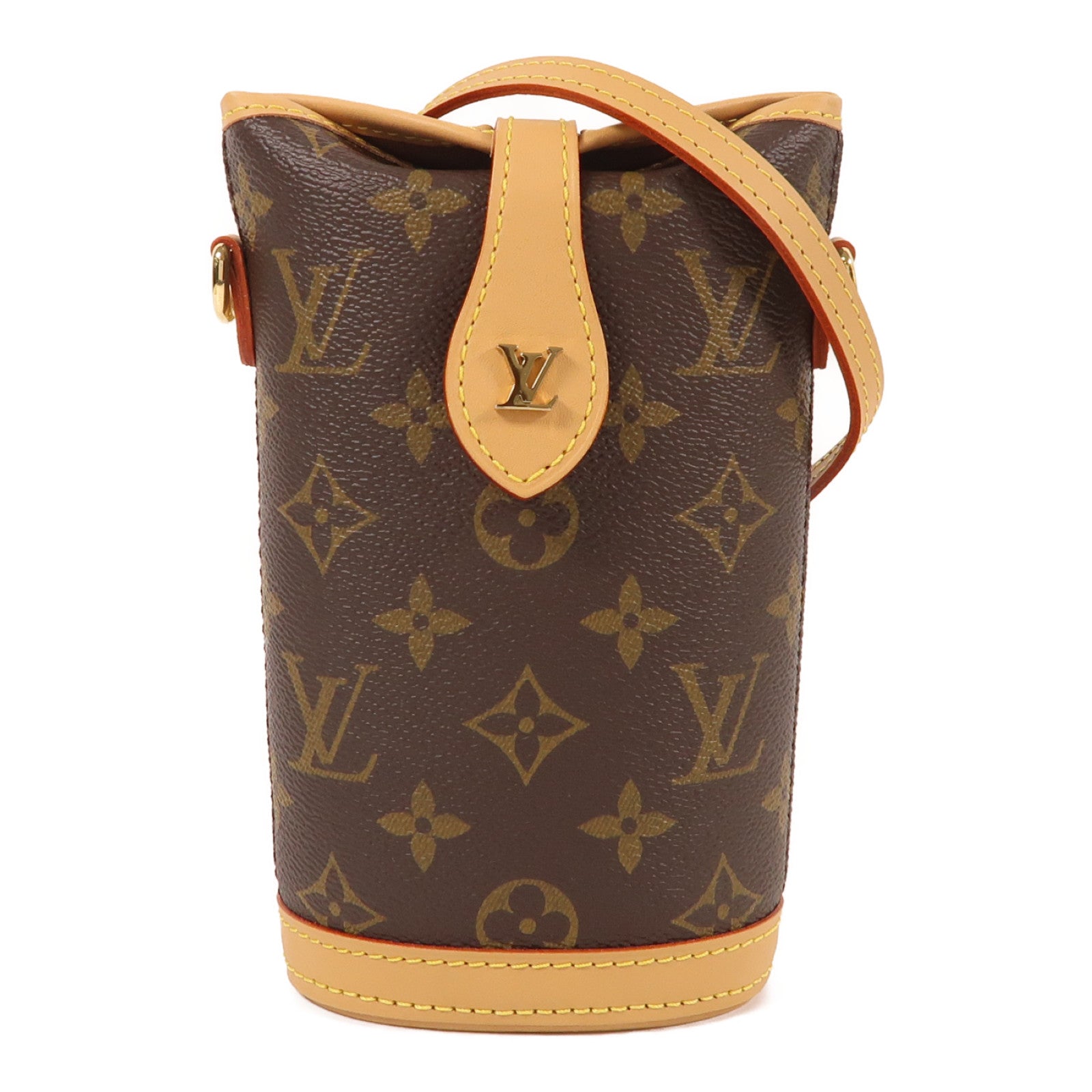 LOUIS VUITTON Monogram Fold Me Pouch金扣肩背袋棕色