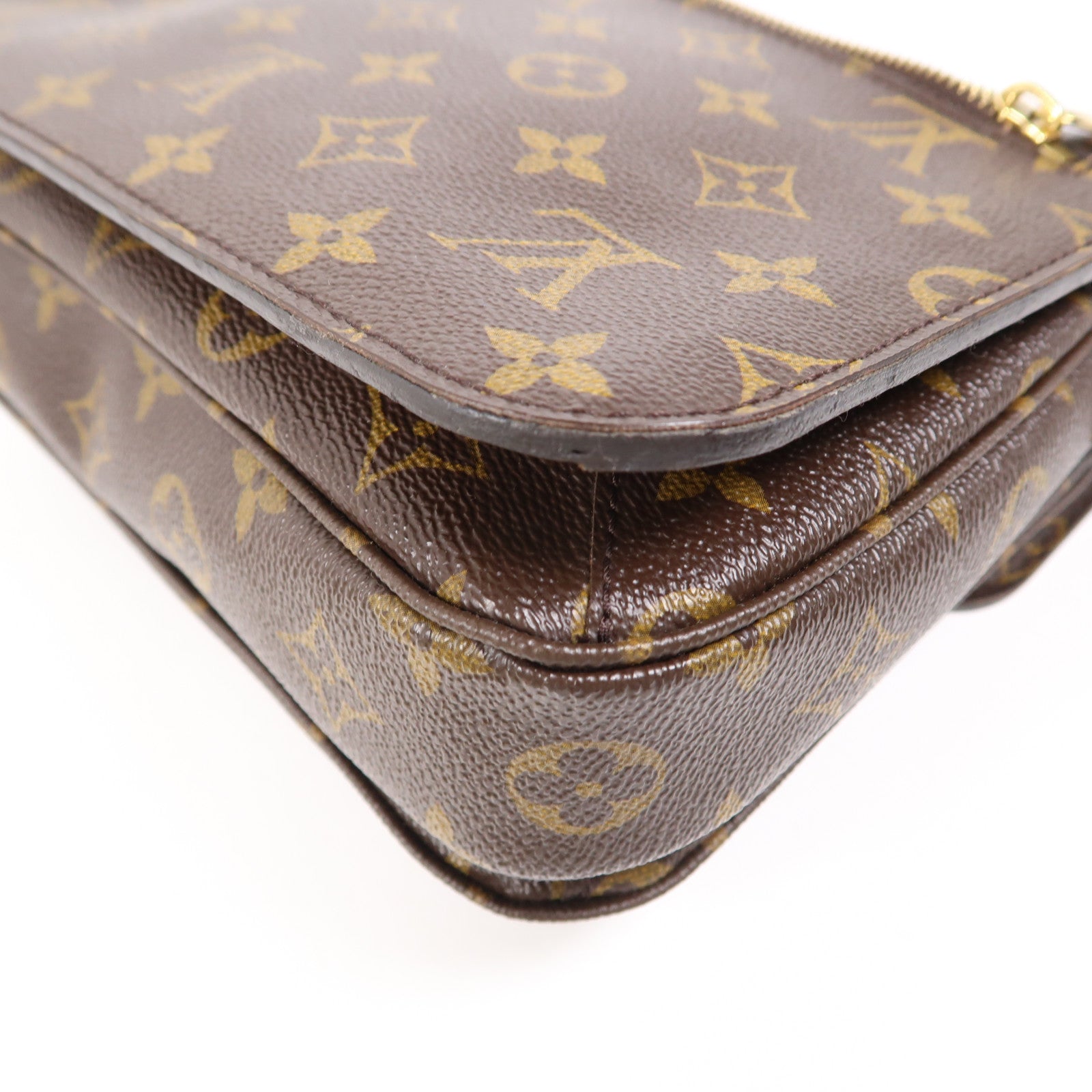 LOUIS VUITTON Monogram Pochette Metis MM金扣手挽肩背兩用袋棕色