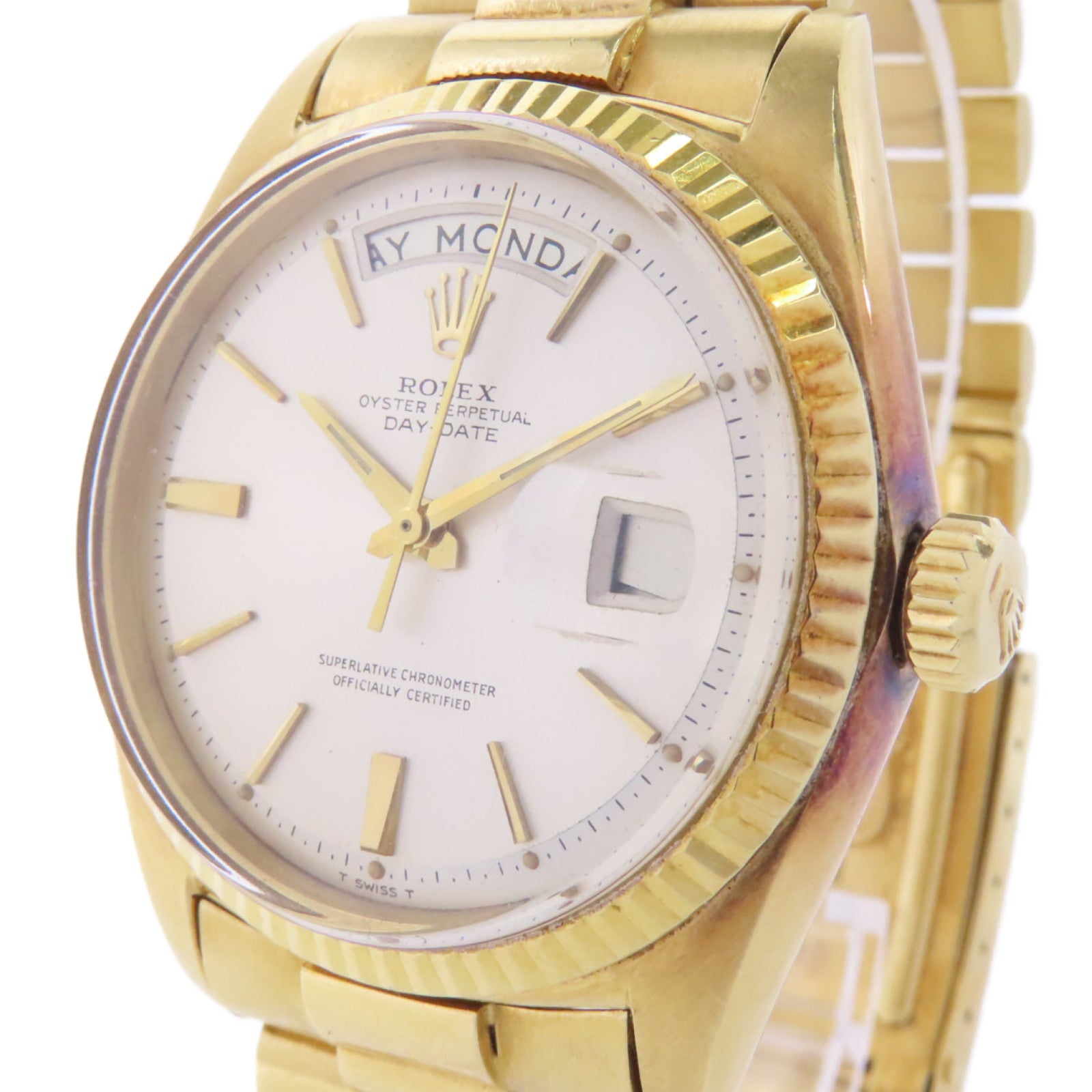 ROLEX Daydate 18K黃金手錶自動機芯白色