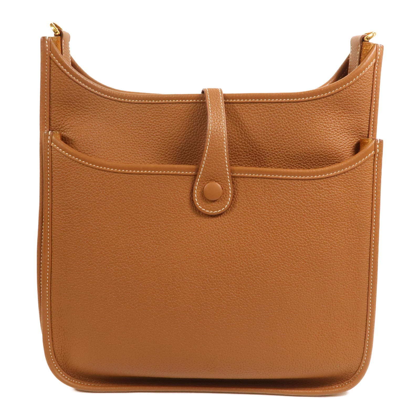 HERMES Clemence皮革Evelyne PM金扣肩背袋