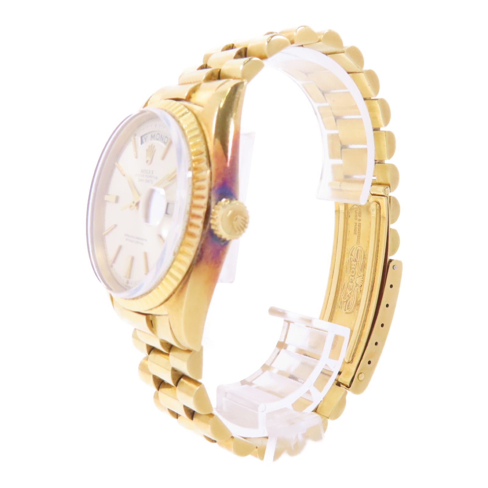 ROLEX Daydate 18K黃金手錶自動機芯白色