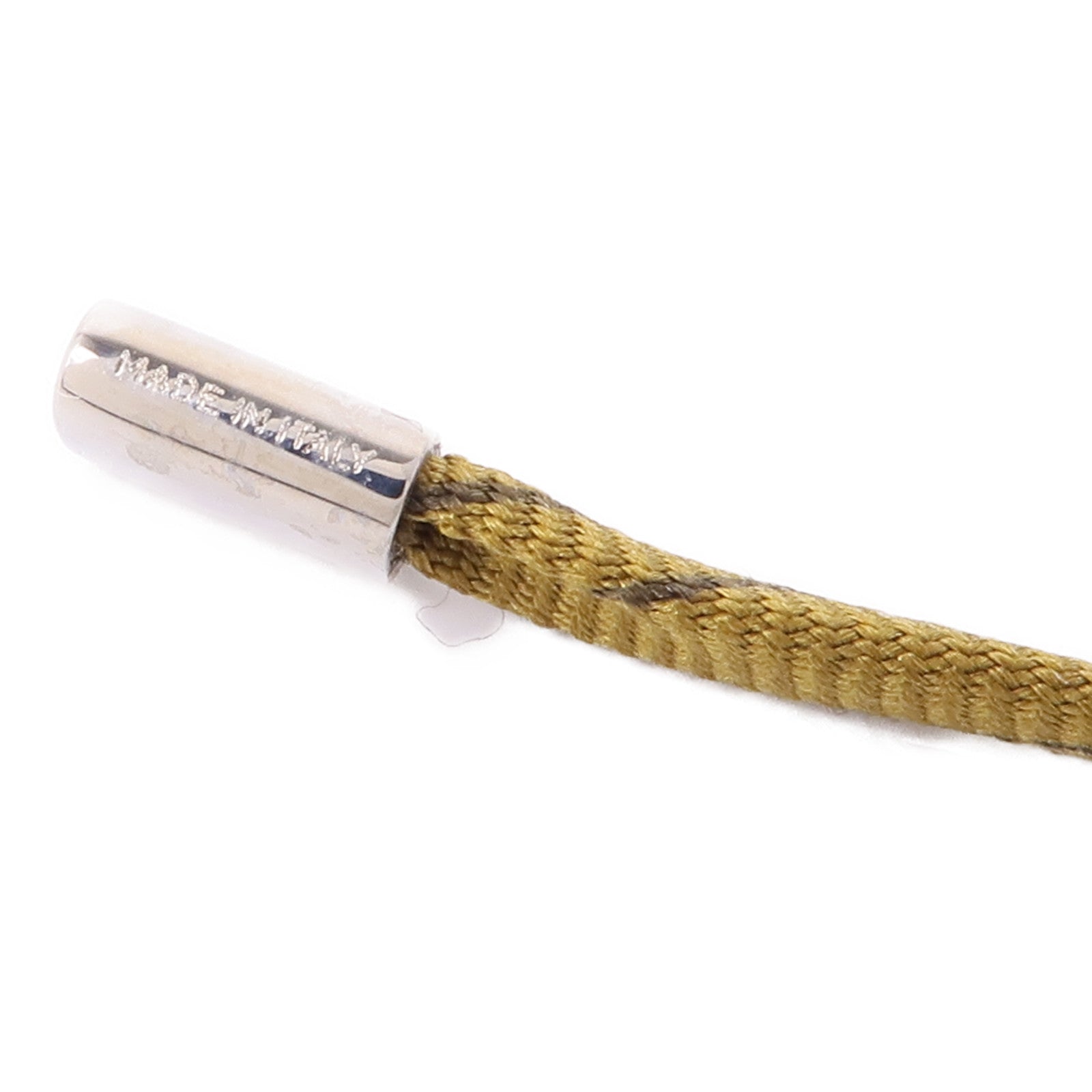 HERMES Tourbillon Necklace Bracelet Silk Metal Silver Black White Khaki