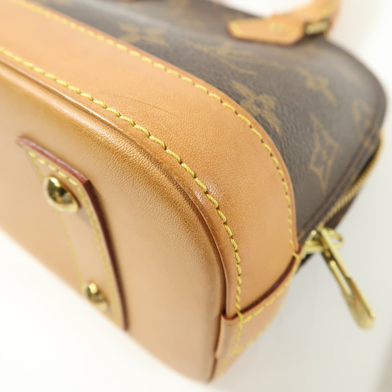LOUIS VUITTON Monogram Alma BB金扣手挽肩背兩用袋棕色