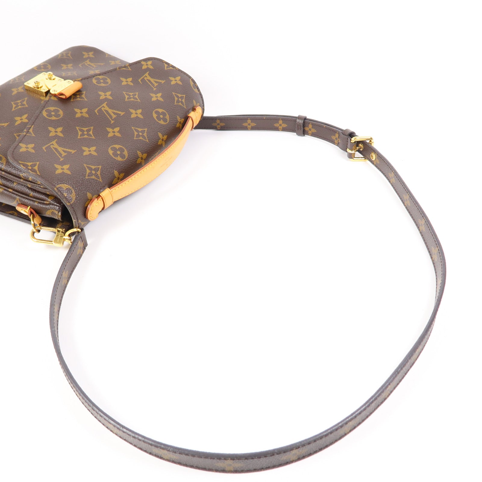 LOUIS VUITTON 【激減優惠】Monogram Pochette Metis MM金扣手挽肩背兩用袋棕色