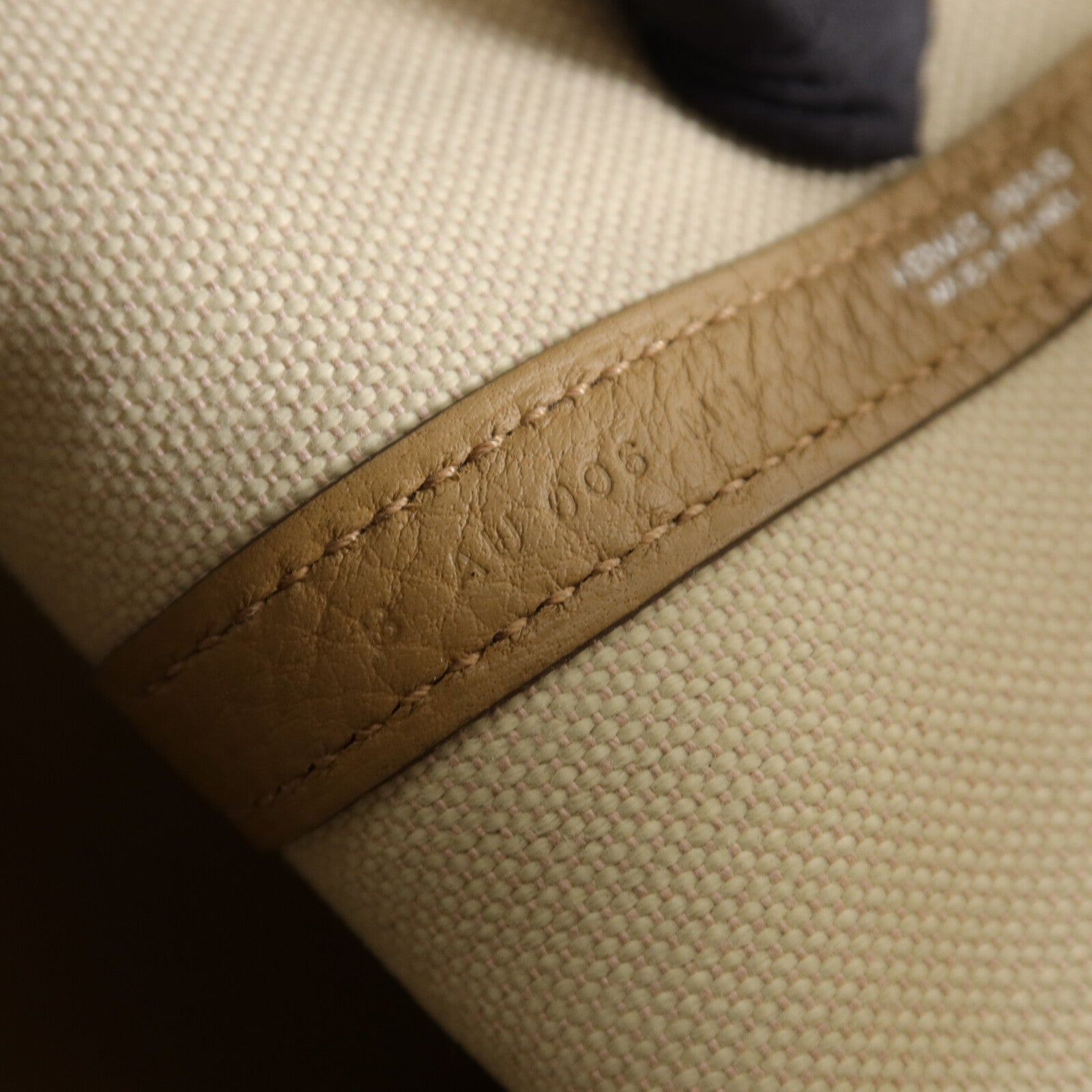HERMES Canvas/Negonda皮革Garden Party TPM手挽袋Biscuit