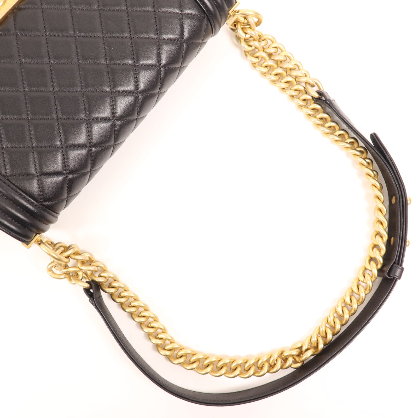 CHANEL 羊皮皮革Boy 25金扣肩背袋