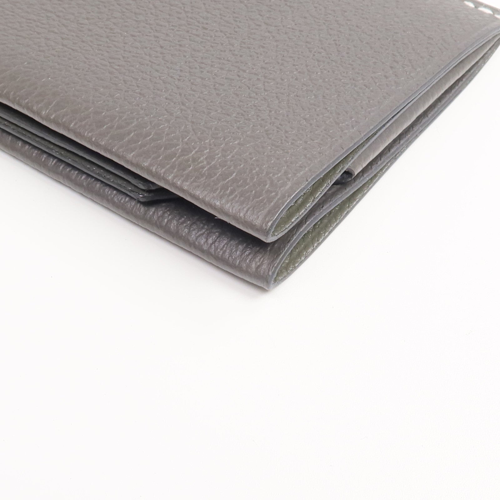 HERMES Evercolor皮革H Sellier Card Holder卡片套 Vert de Gris