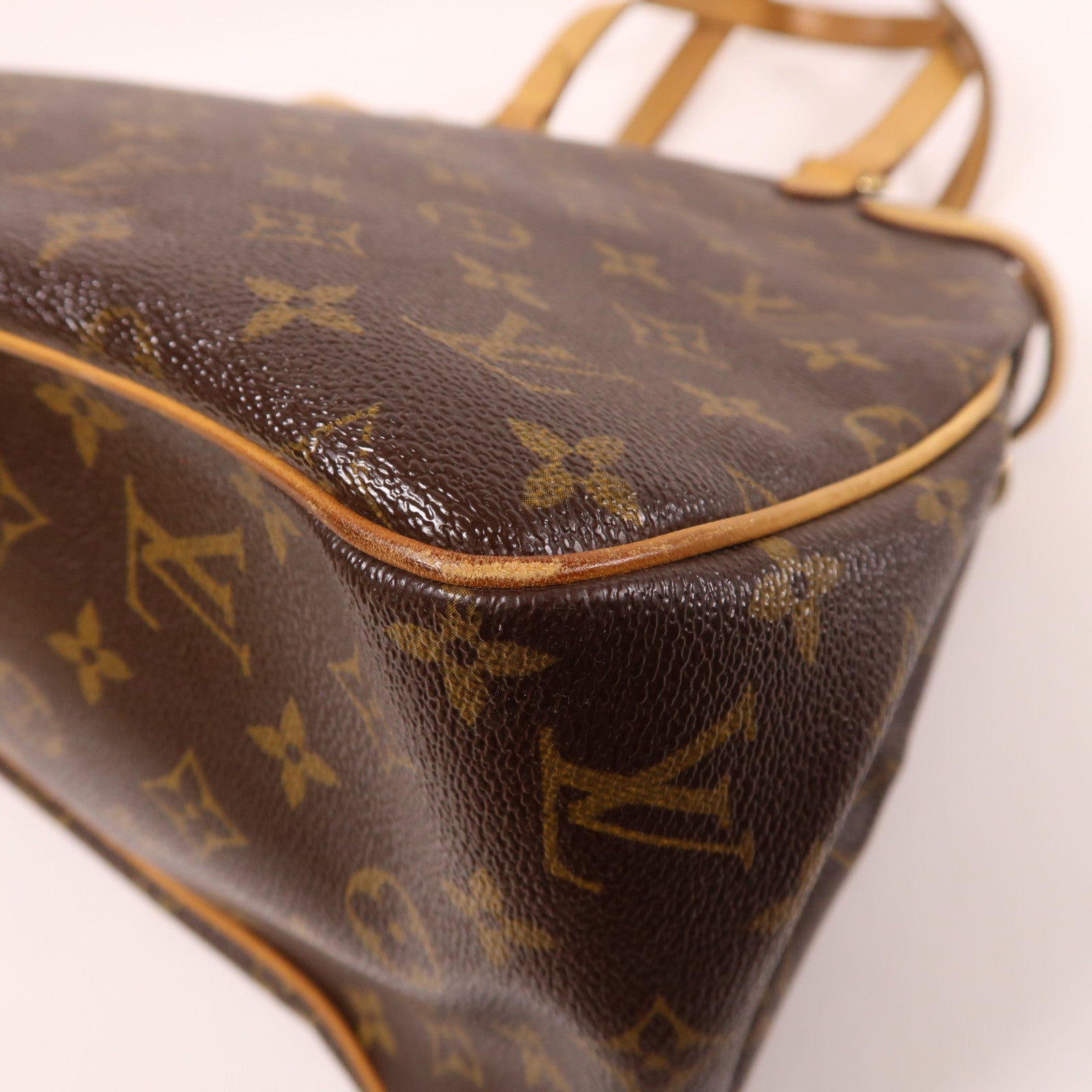 LOUIS VUITTON Monogram Batignolles金扣肩背袋棕色