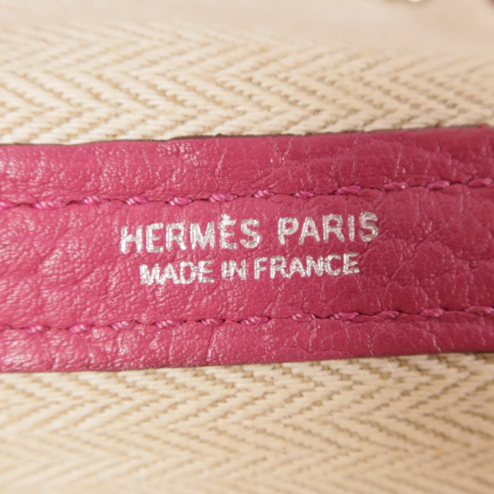 HERMES Negonda皮革Garden Party PM銀扣手挽袋Rubis紅色