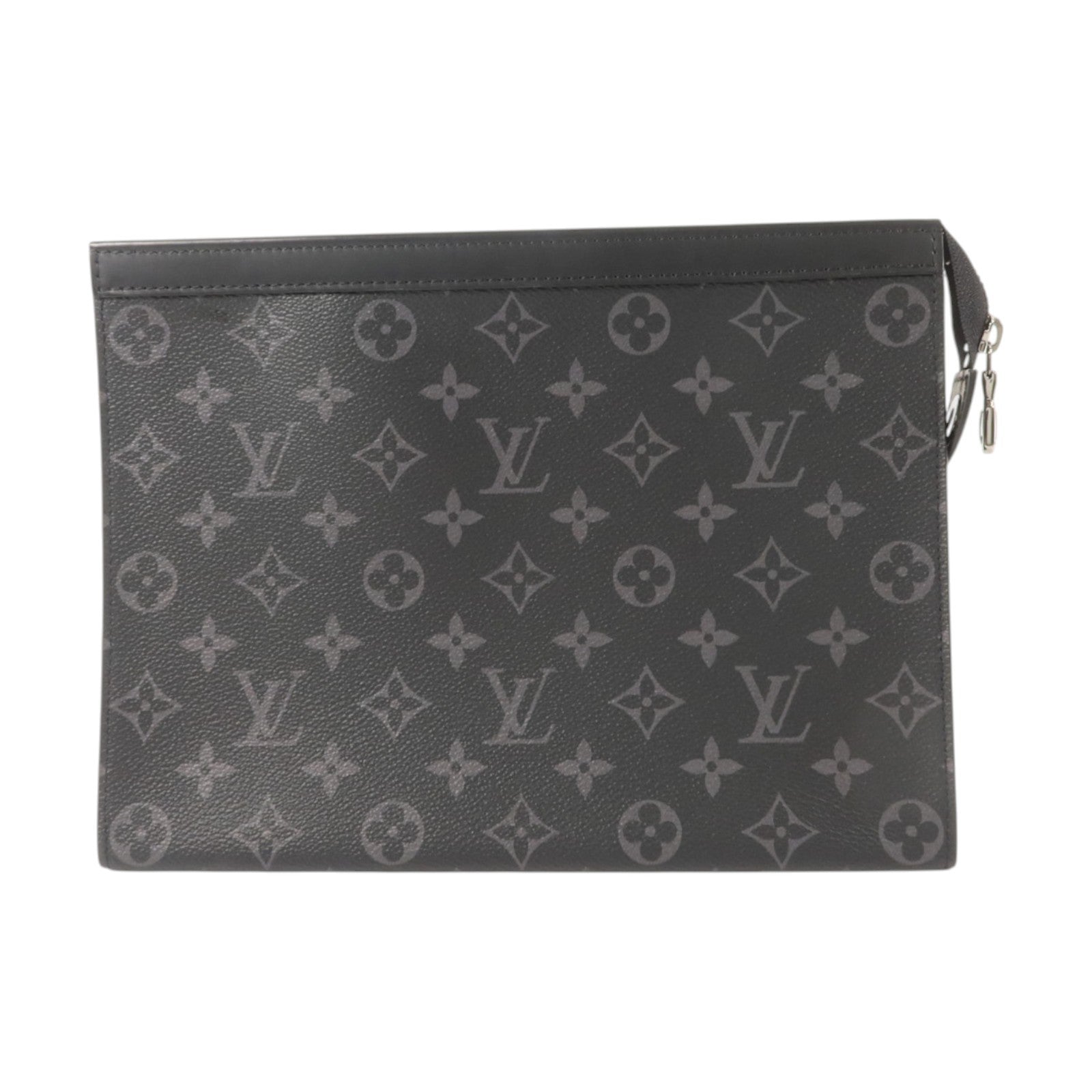 LOUIS VUITTON Monogram Eclipse Pochette Voyage MM銀扣手拿包
