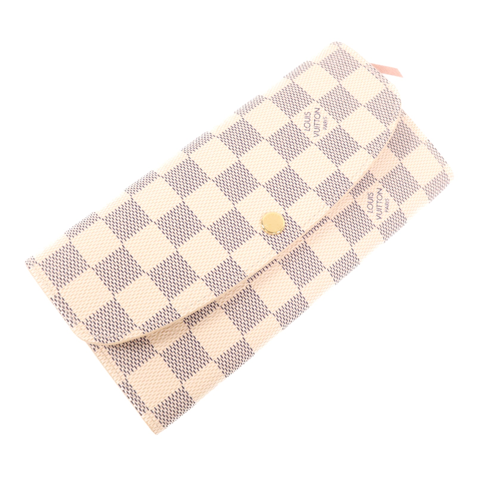 LOUIS VUITTON Damier Azur Emilie金扣長錢包