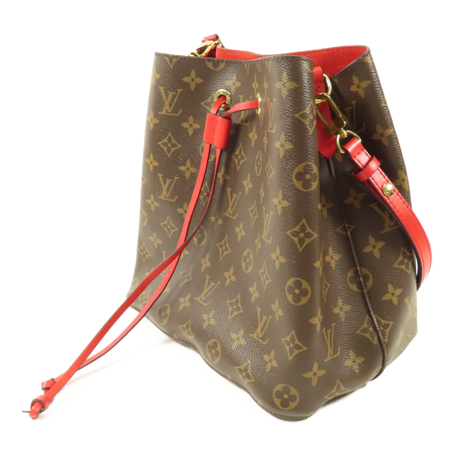 LOUIS VUITTON 【激減優惠】Monogram Neo Noe Bucket Bag金扣肩背袋Coquelicot/紅色