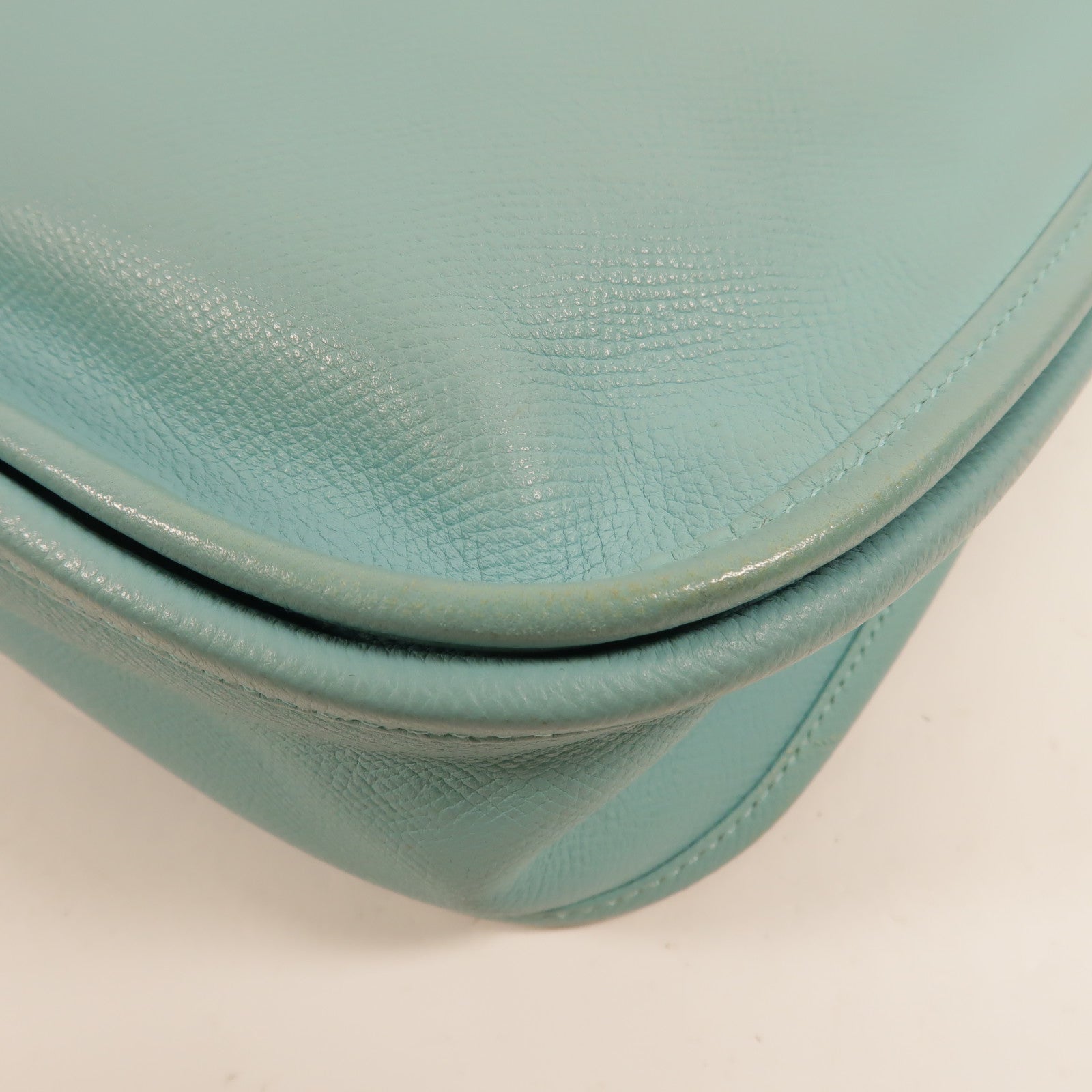 HERMES Epsom皮革Evelyne PM 肩背袋Bleu Atoll