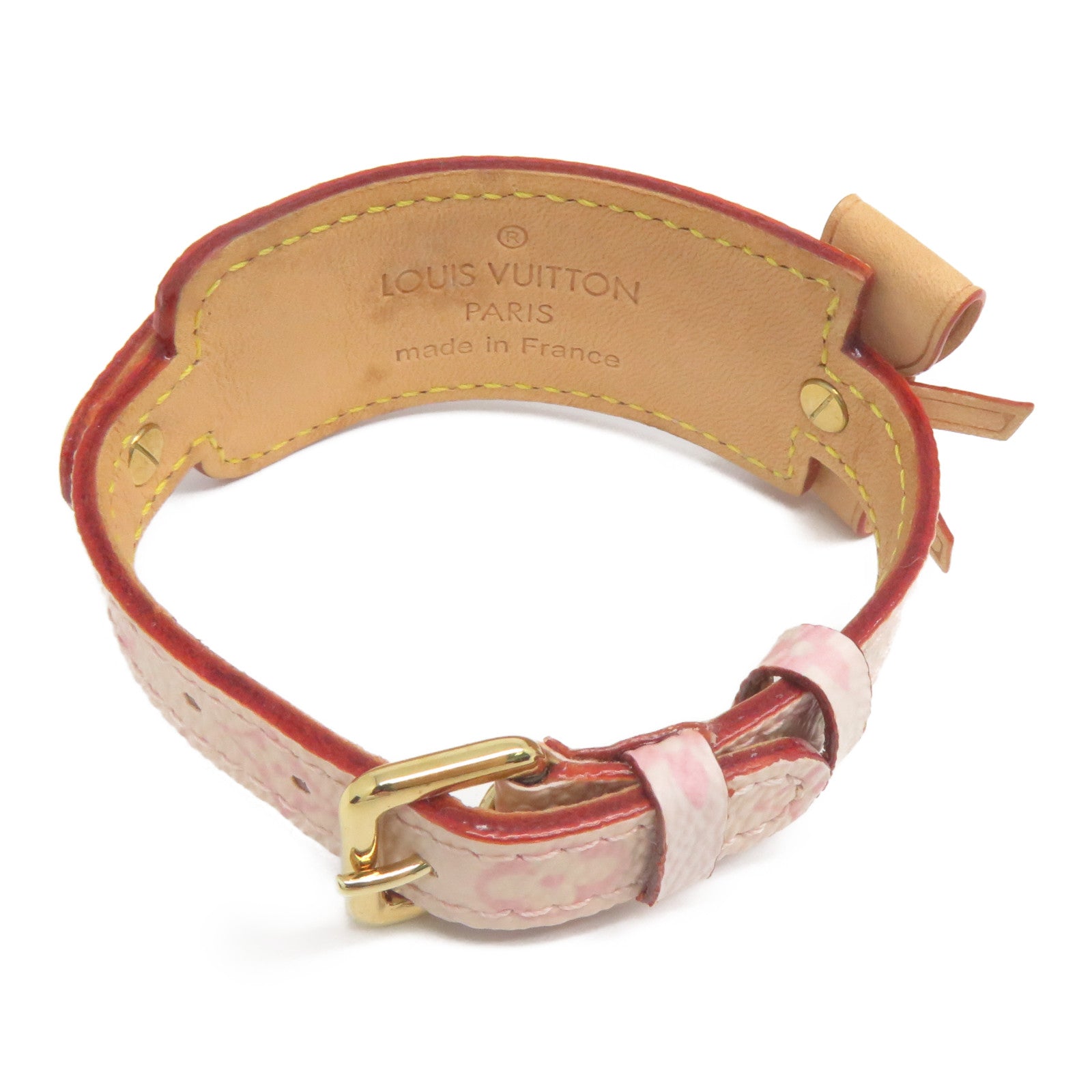 LOUIS VUITTON 【激減優惠】Monogram Bracelet金扣手鐲粉紅色