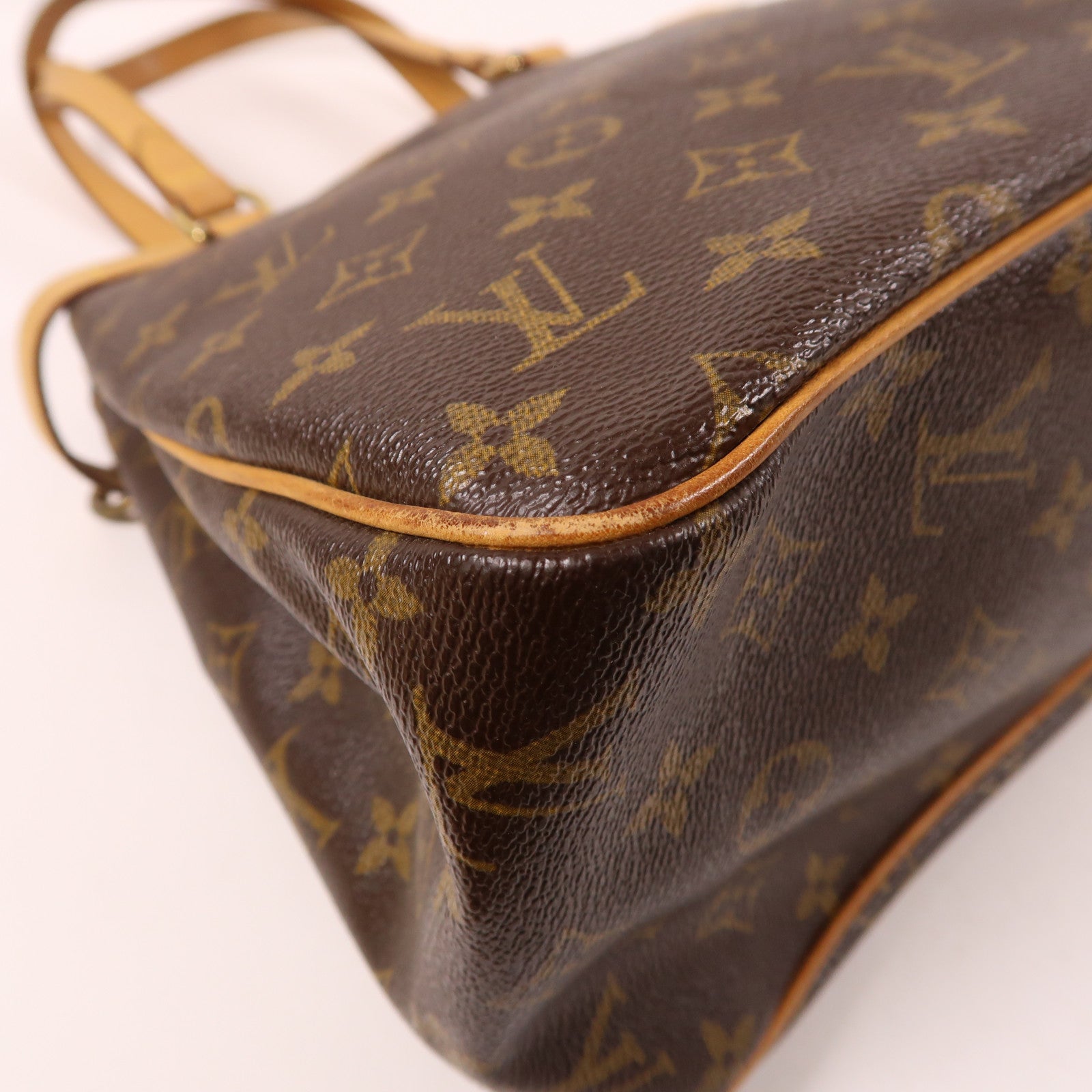 LOUIS VUITTON Monogram Batignolles金扣肩背袋棕色