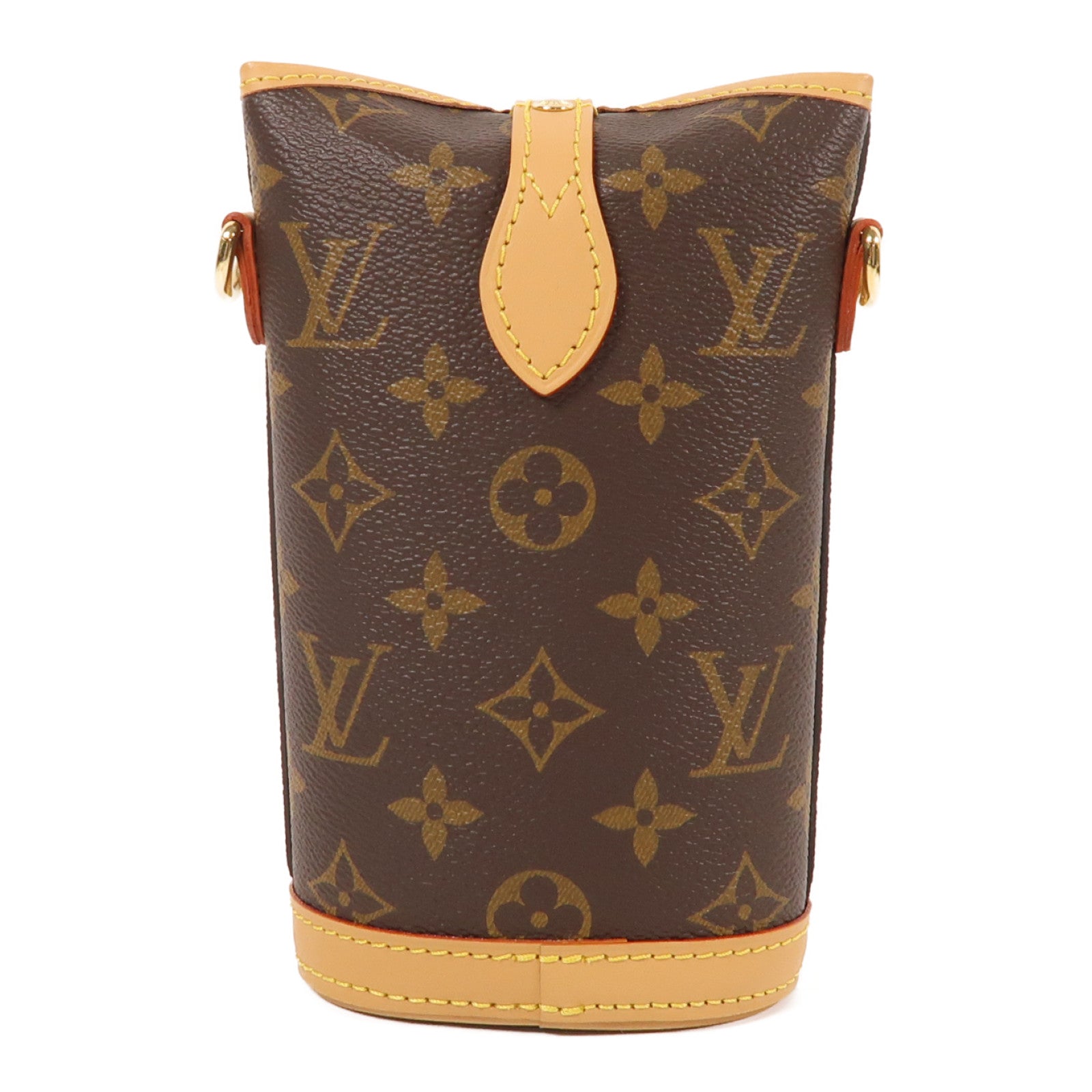 LOUIS VUITTON Monogram Fold Me Pouch金扣肩背袋棕色