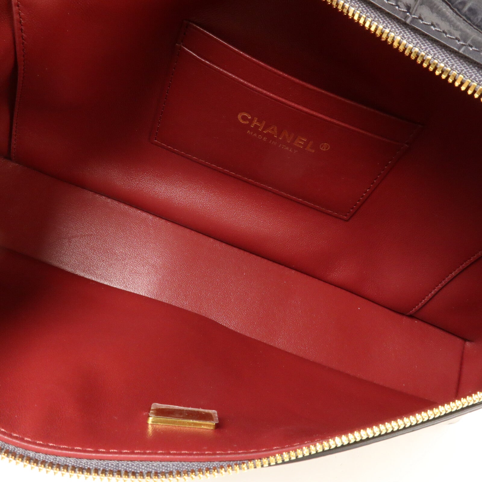 CHANEL 牛皮皮革Vanity Case鏈帶手挽肩背兩用袋