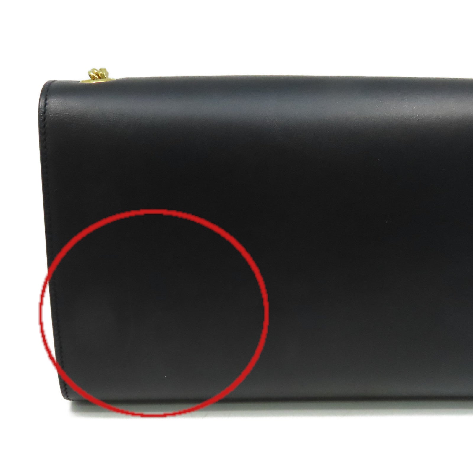 YVES SAINT LAURENT 牛皮皮革Kate Medium Chain Shoulder Bag金扣鏈帶肩背袋黑色
