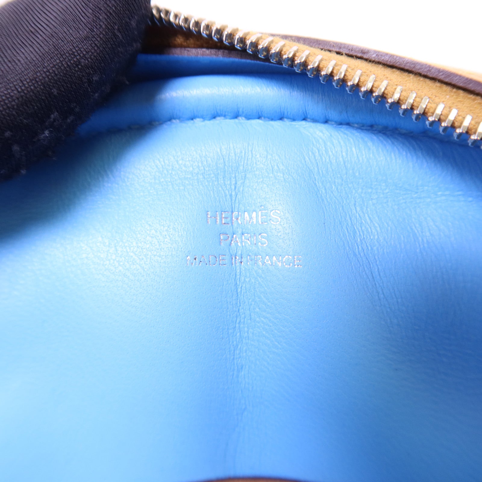 HERMES 【激減優惠】Swift皮革In The Loop Belt Bag銀扣腰包Sesame/Celeste