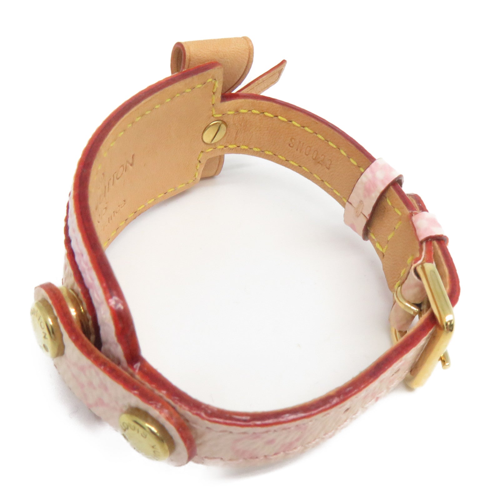 LOUIS VUITTON 【激減優惠】Monogram Bracelet金扣手鐲粉紅色