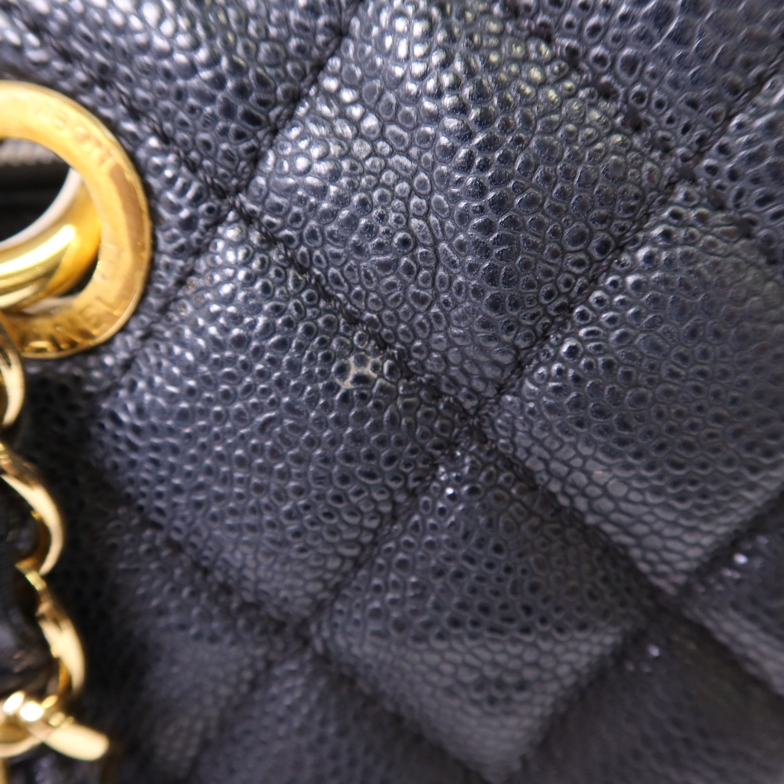 CHANEL 牛皮皮革GST Grand Shopping Tote Bag金扣鏈帶肩背袋