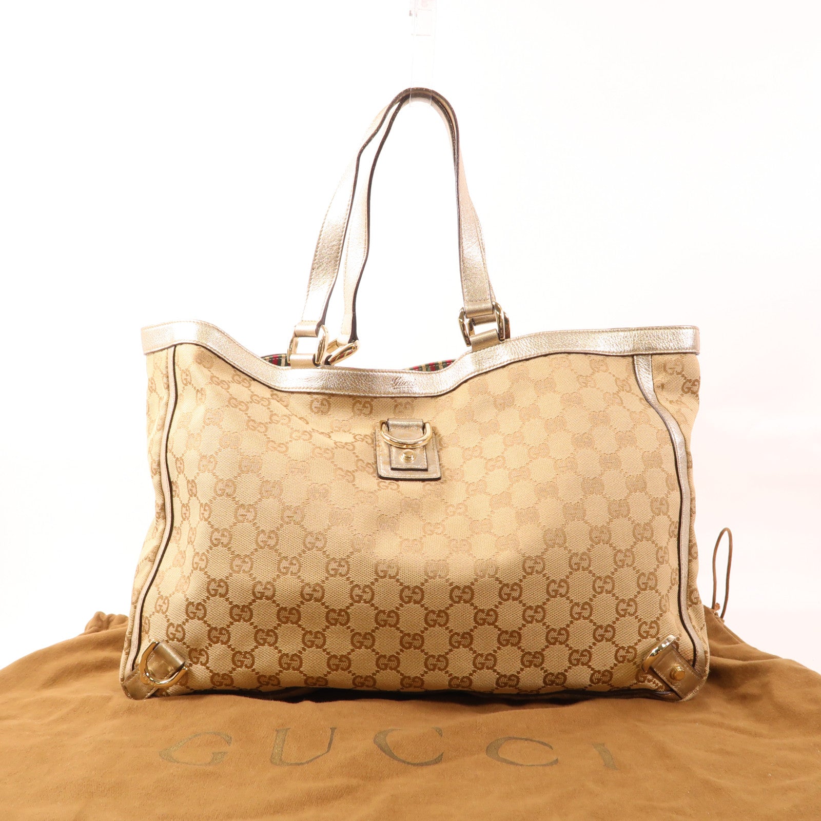 GUCCI 【激減優惠】帆布Tote Bag金扣手挽袋